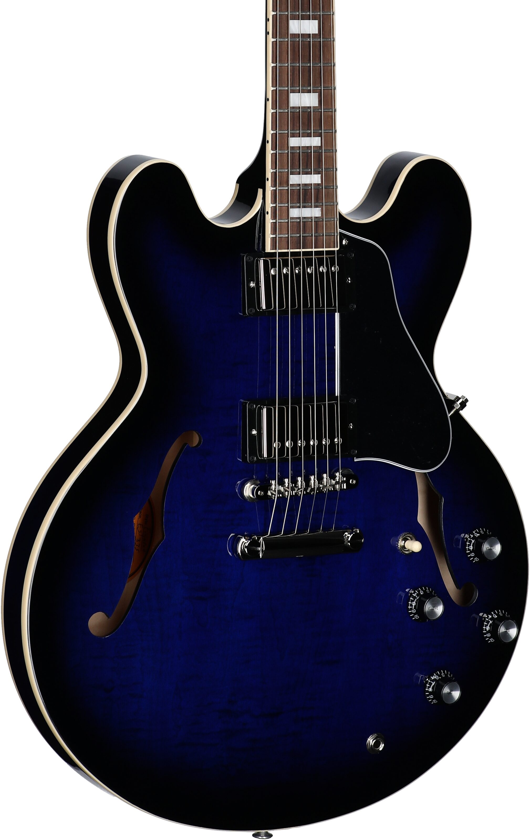 Gibson ES-335 Figured Electric Guitar (with Case), Deep Ocean Burst, Serial Number 225340376, Full Left Front