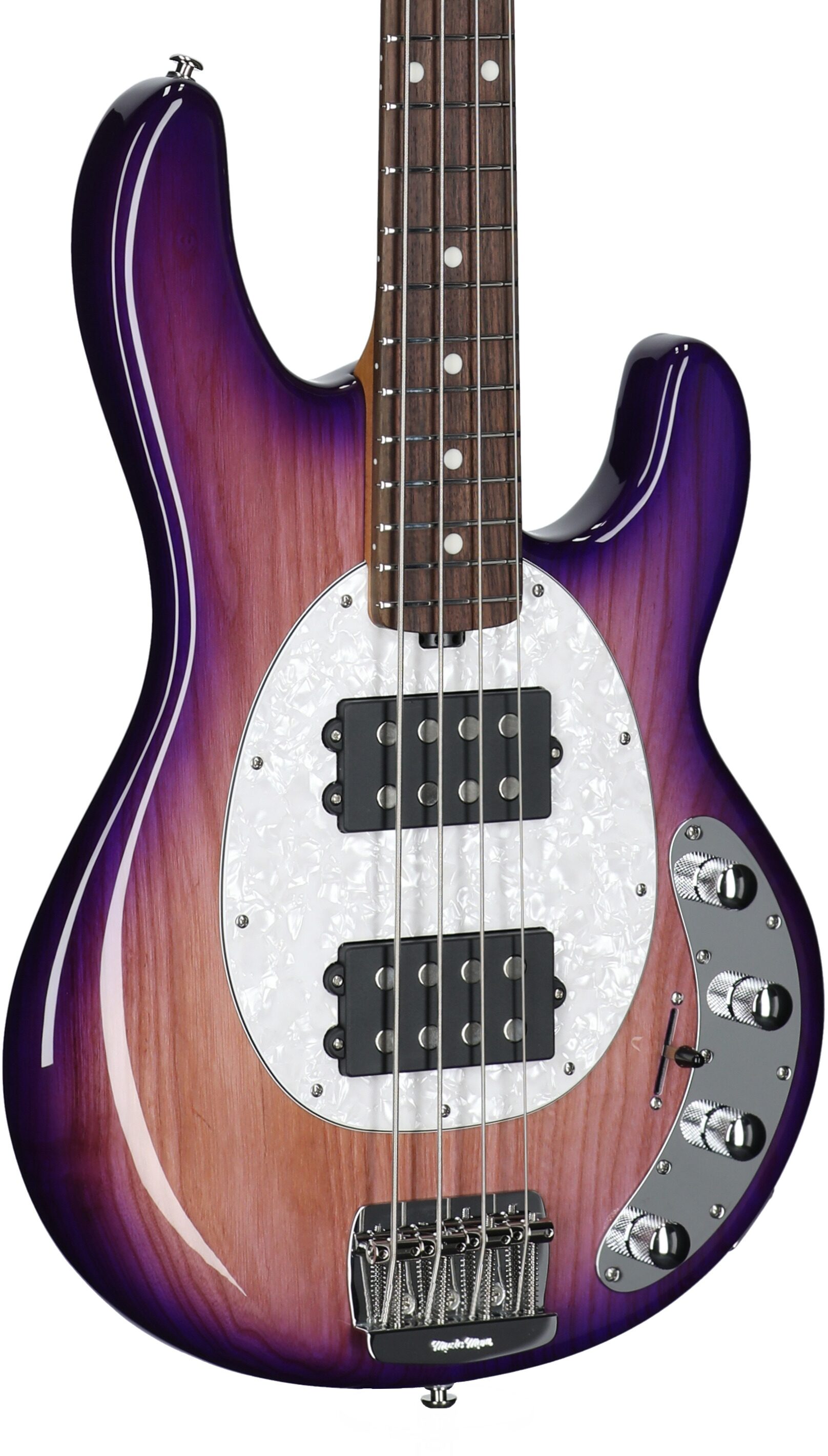 Ernie Ball Music Man StingRay Special HH Electric Bass (with Case), Purple Sunset, Serial Number K05884, Full Left Front