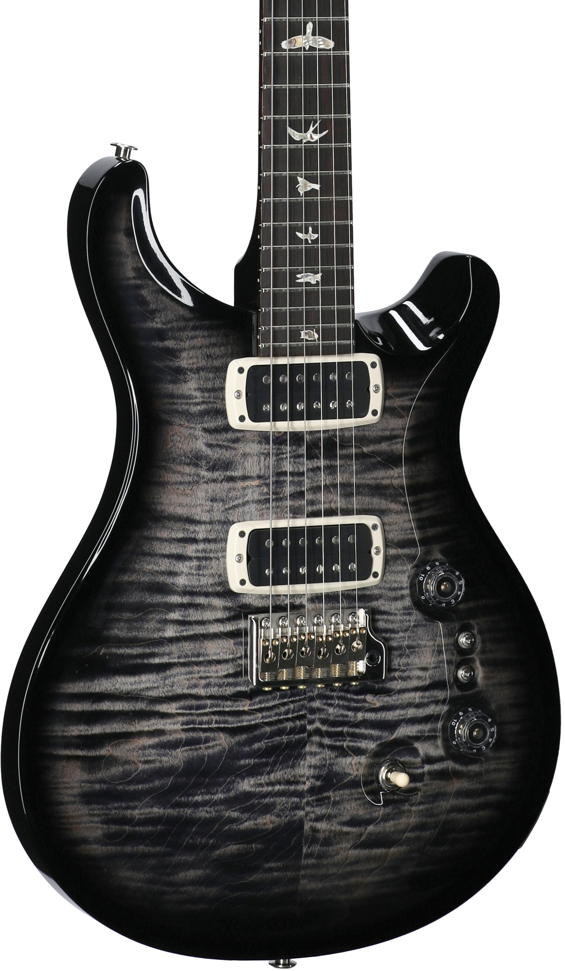 PRS Paul Reed Smith Custom 24-08 Pattern Regular Electric Guitar (with Case), Charcoal Wraparound Smokeburst, Serial Number 0392362, Full Left Front