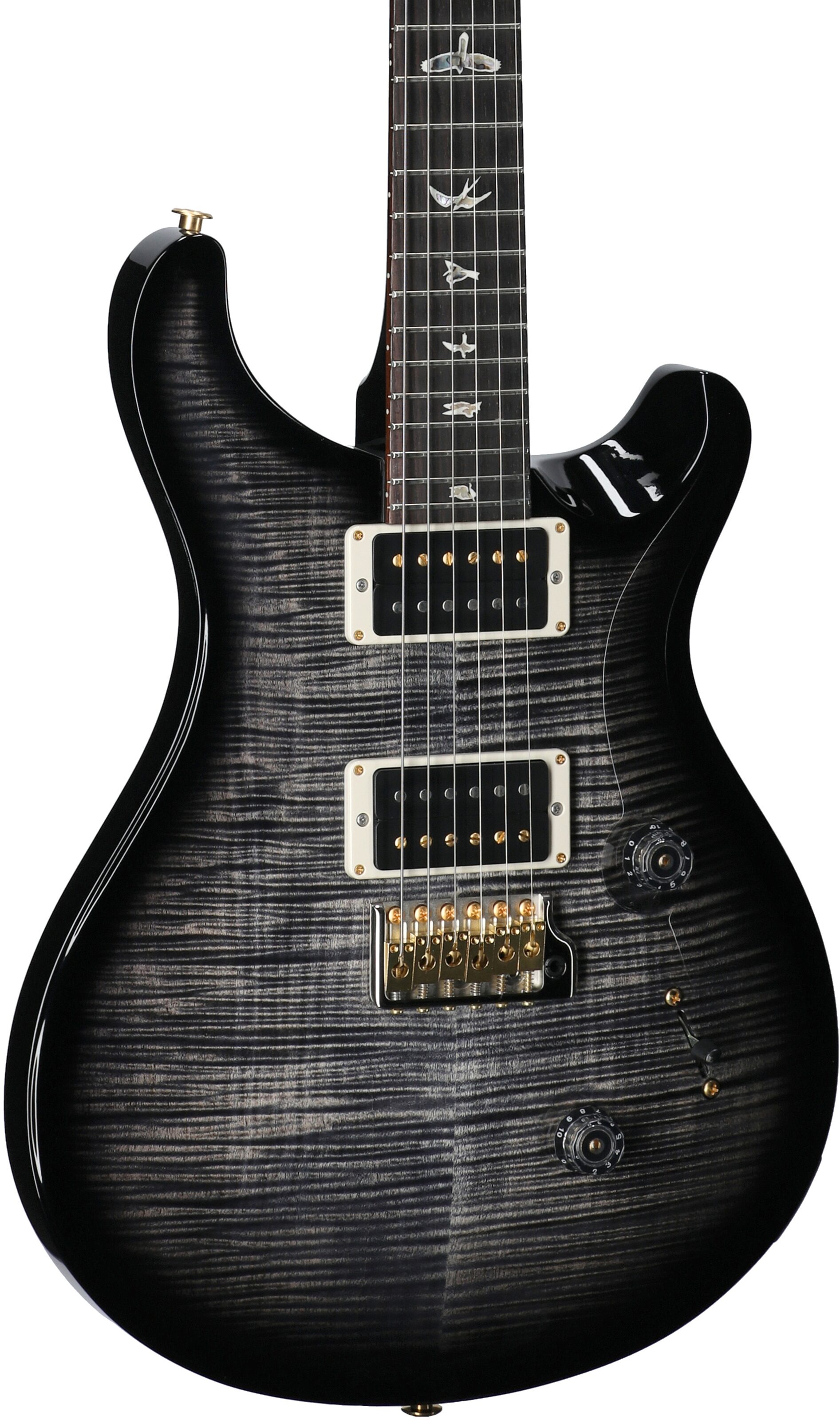 PRS Paul Reed Smith Custom 24 Pattern Thin 10-Top Electric Guitar (with Case), Charcoal Wraparound Smokeburst, Serial Number 0393369, Full Left Front