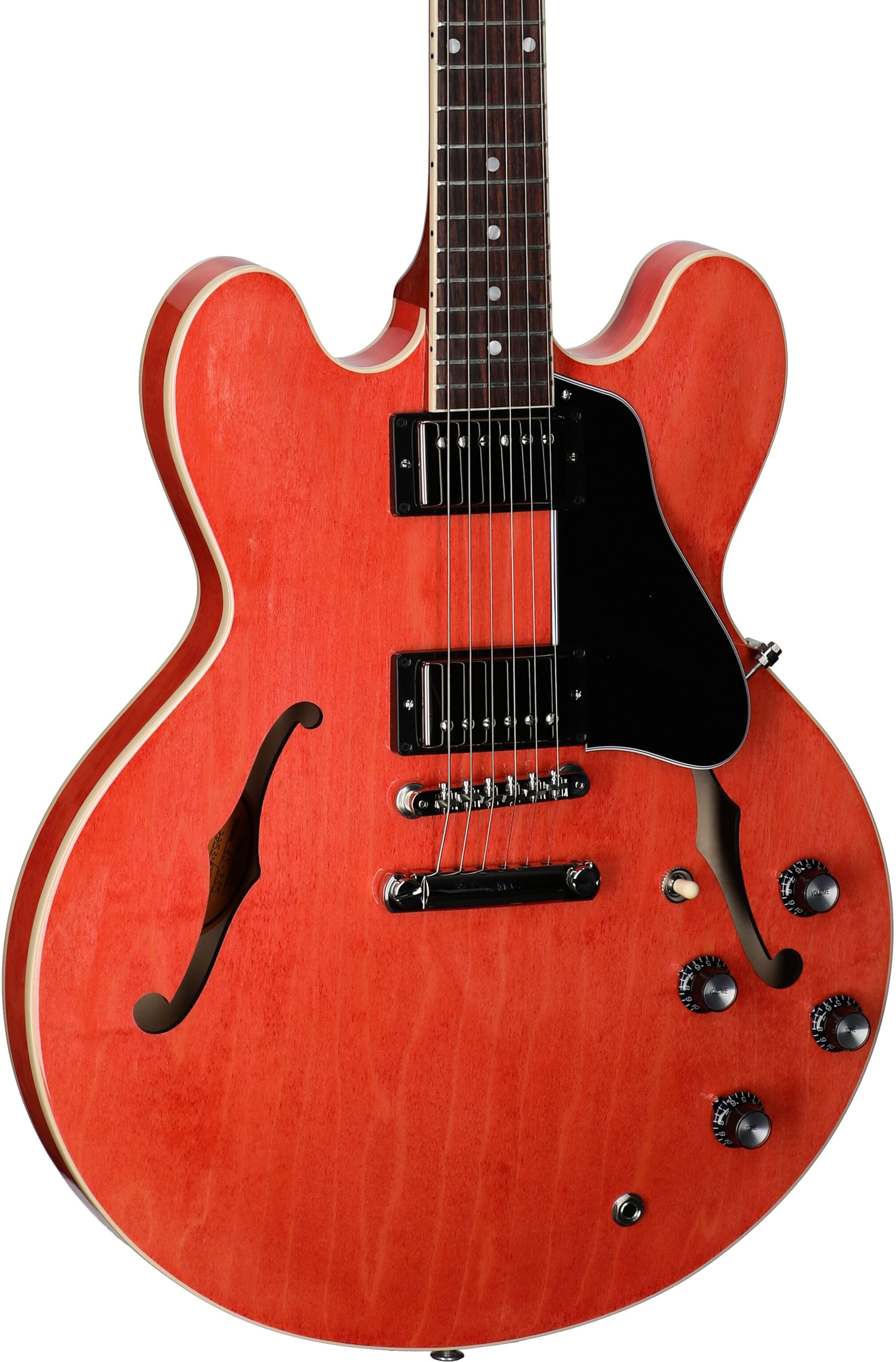 Gibson ES-335 Electric Guitar (with Case), Watermelon, Serial Number 225340075, Full Left Front
