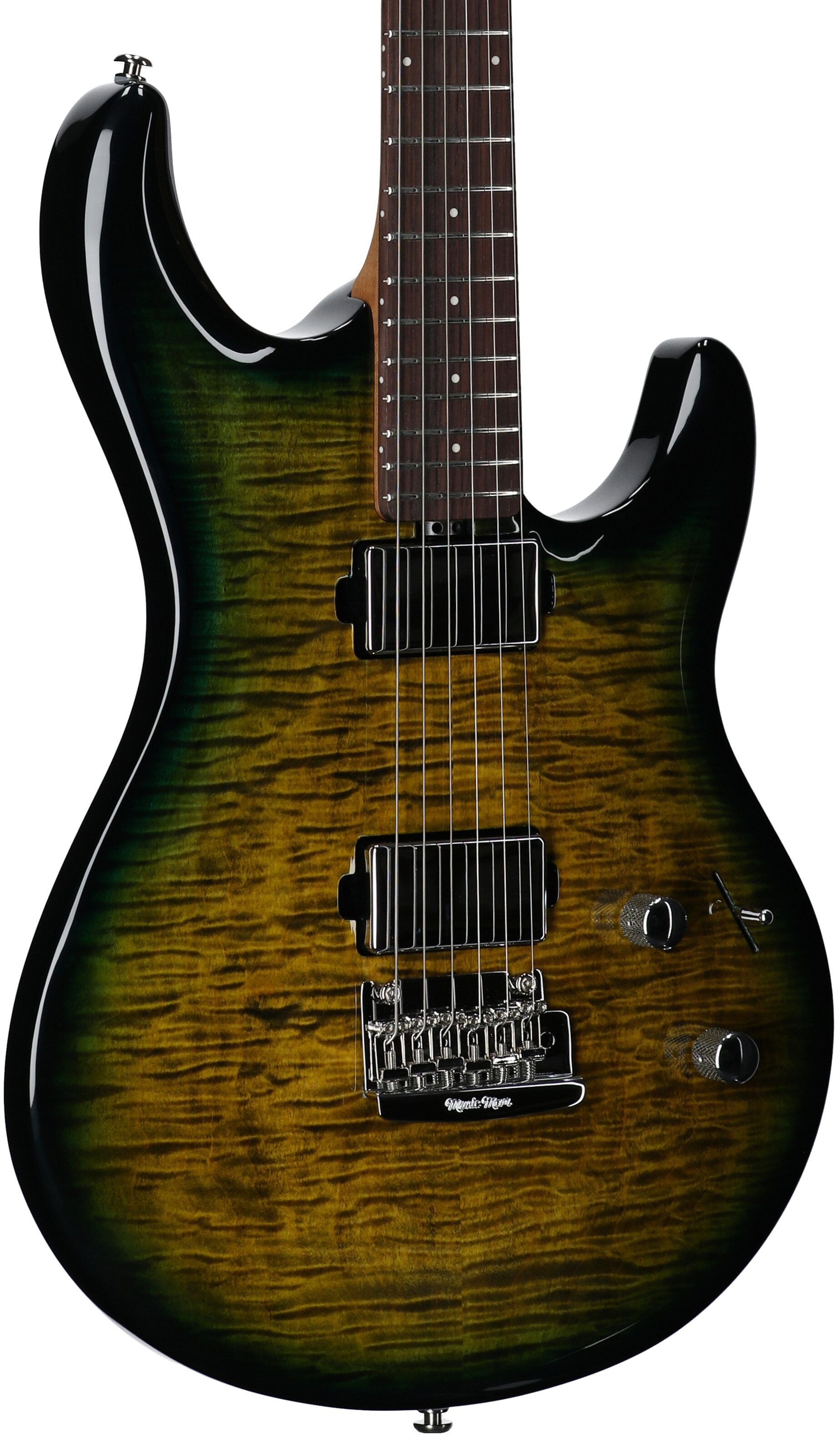 Ernie Ball Music Man Maple Top Luke 4 HH Electric Guitar (with Gig Bag), Gator Burst, Serial Number H05029, Full Left Front