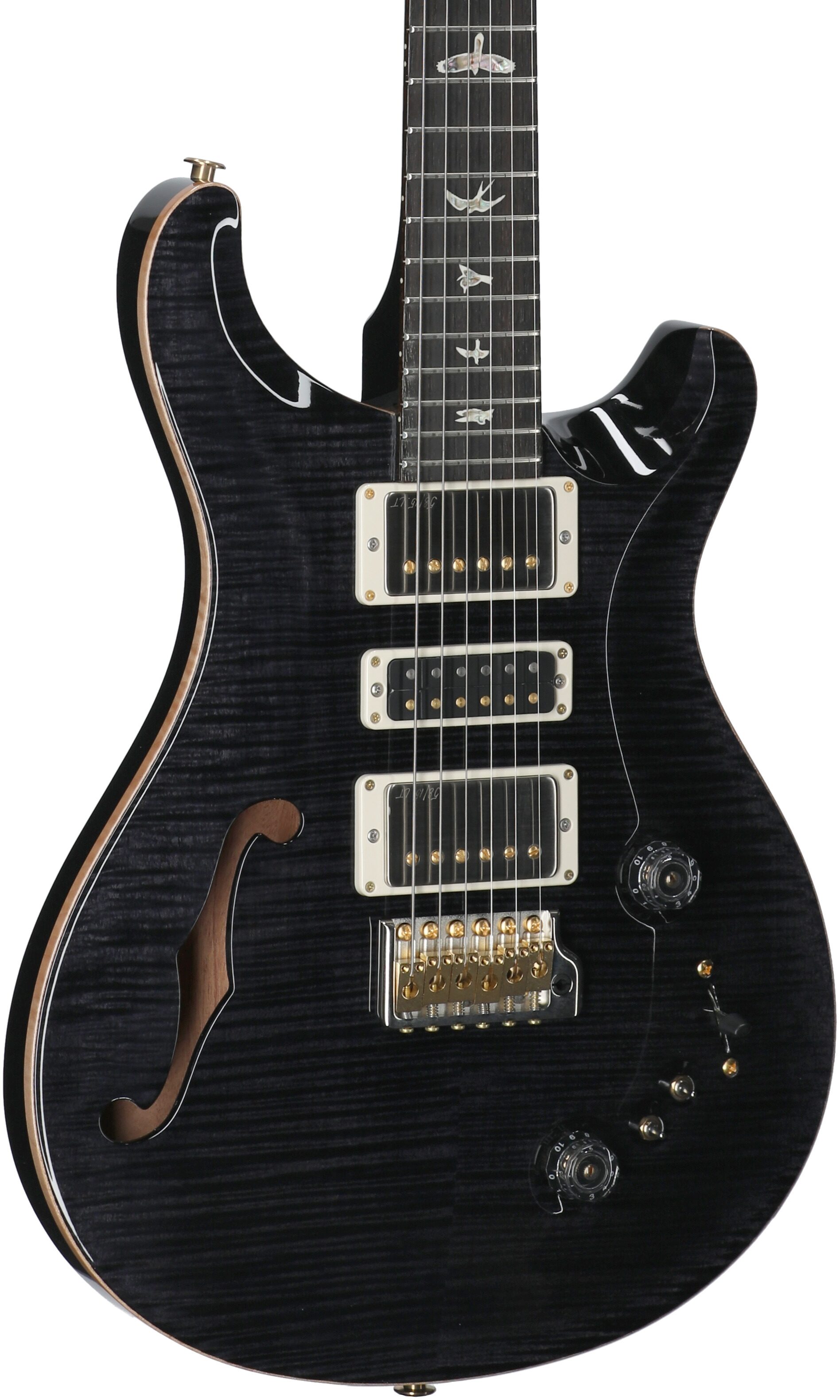 PRS Paul Reed Smith Special Semi-Hollow LTD 10-Top Electric Guitar (with Case), Gray Black, Serial Number 0378815, Full Left Front