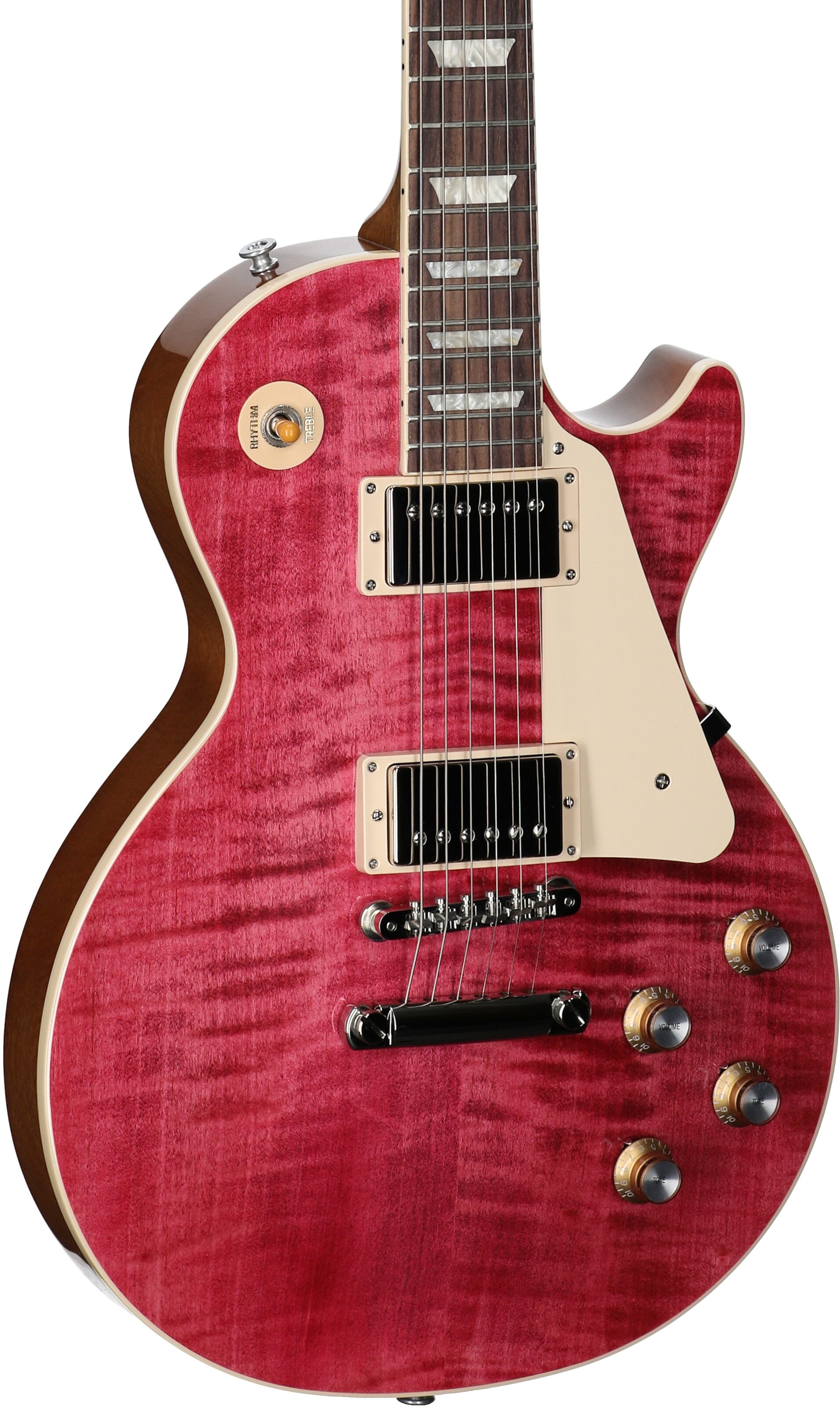 Gibson Les Paul Standard 60s Custom Color Electric Guitar, Figured Top (with Case), Transparent Fuchsia, Serial Number 231140178, Full Left Front