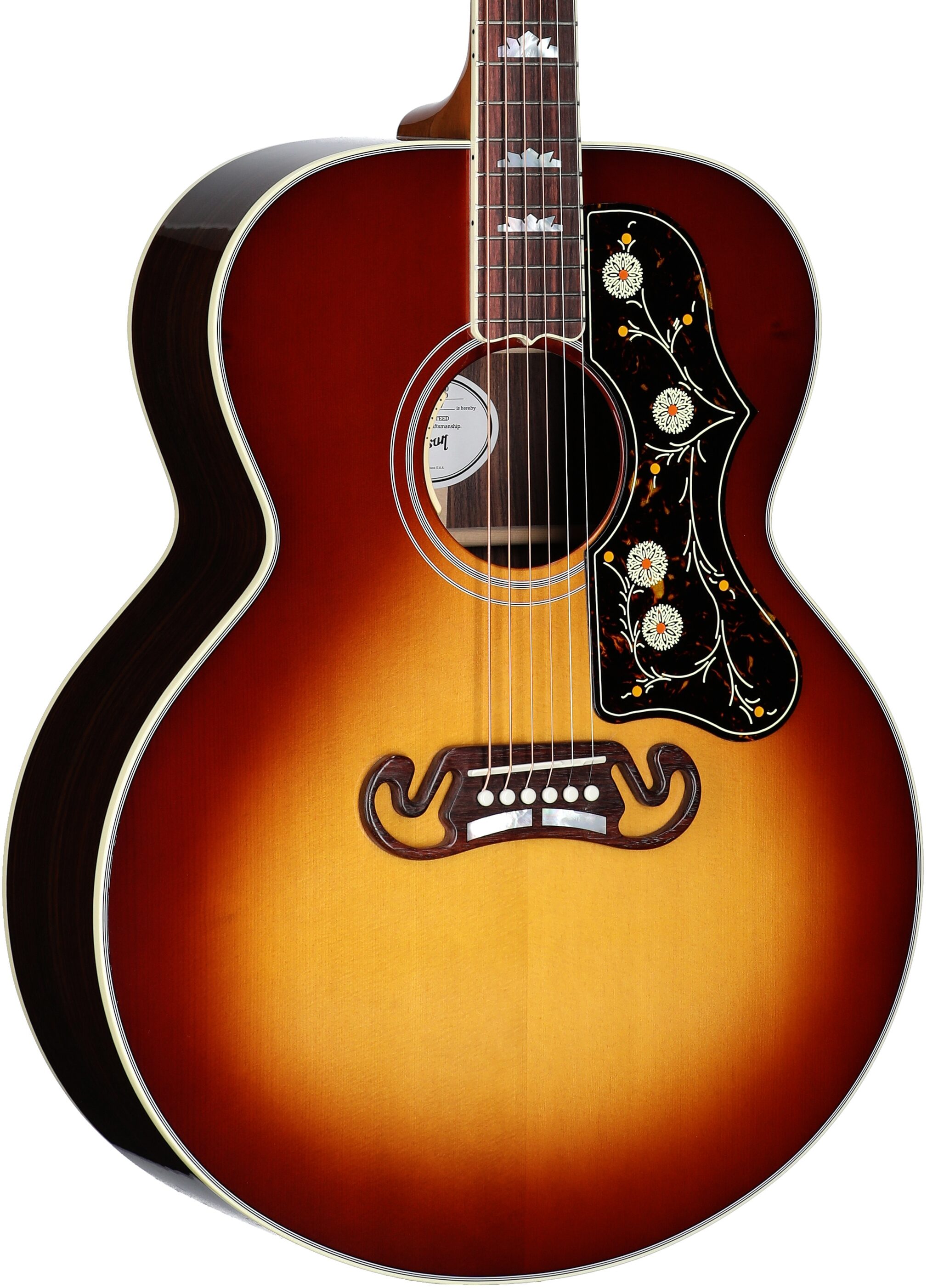 Gibson SJ-200 Standard Rosewood Jumbo Acoustic-Electric Guitar (with Case), Rosewood Burst, Serial Number 23124017, Full Left Front