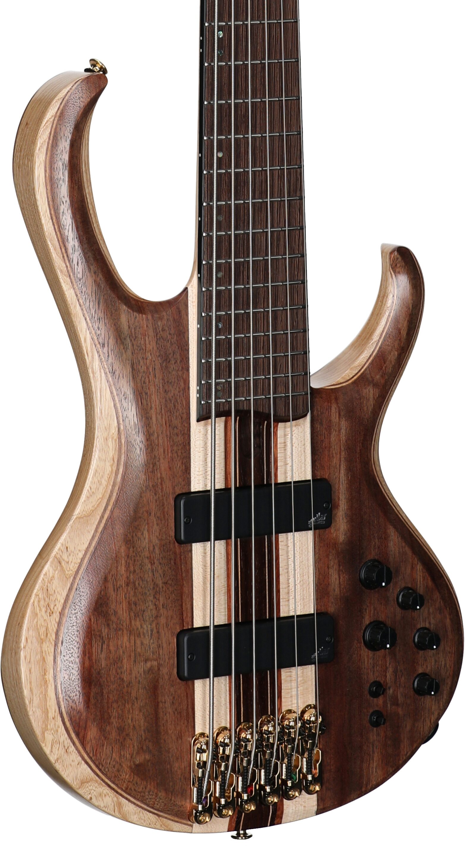 Ibanez BTB1836 Premium Electric Bass, 6-String (with Gig Bag), Natural Shadow, Serial Number 241010036, Full Left Front