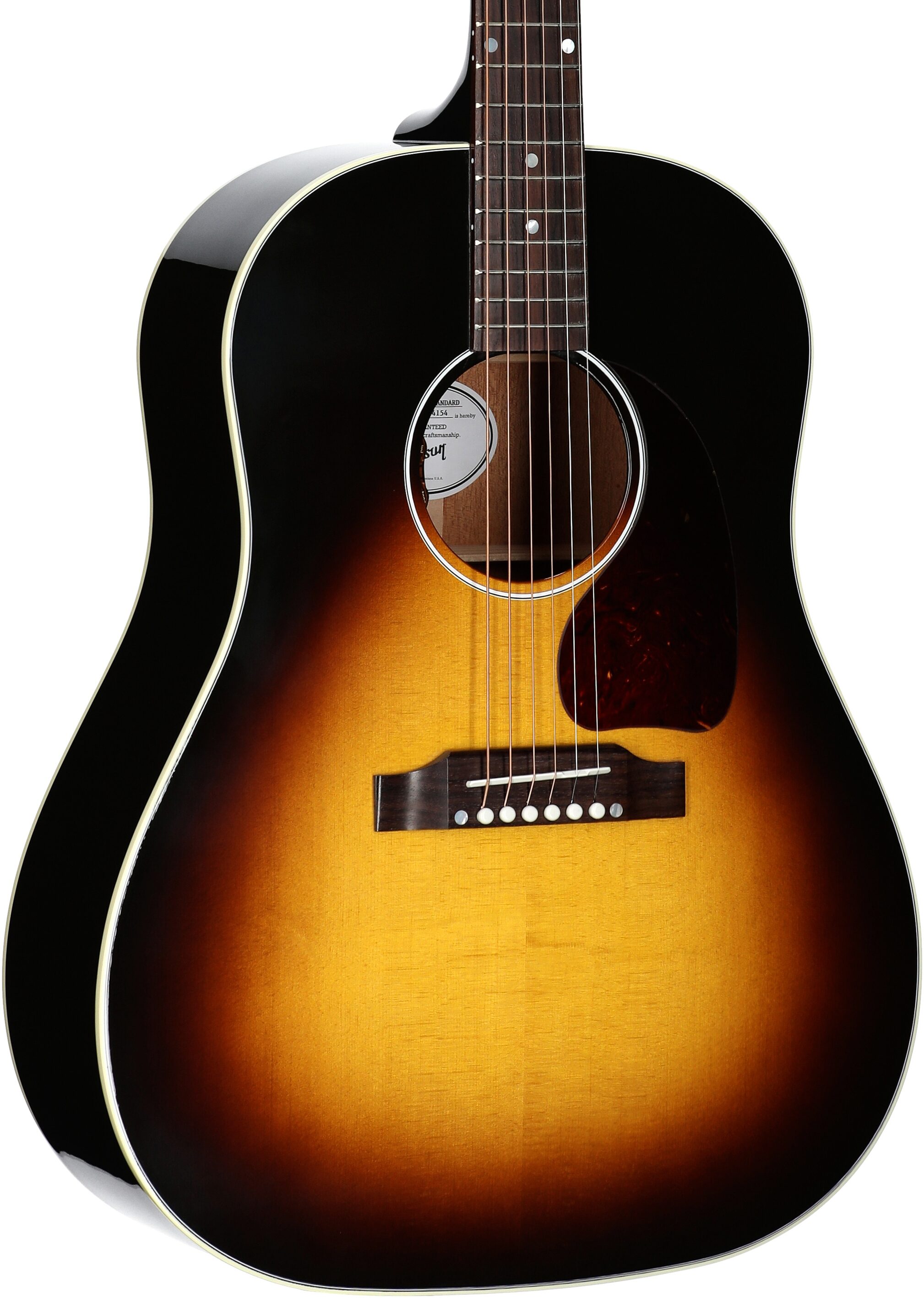Gibson J-45 Standard Acoustic-Electric Guitar (with Case), Vintage Sunburst, Serial Number 23044154, Full Left Front