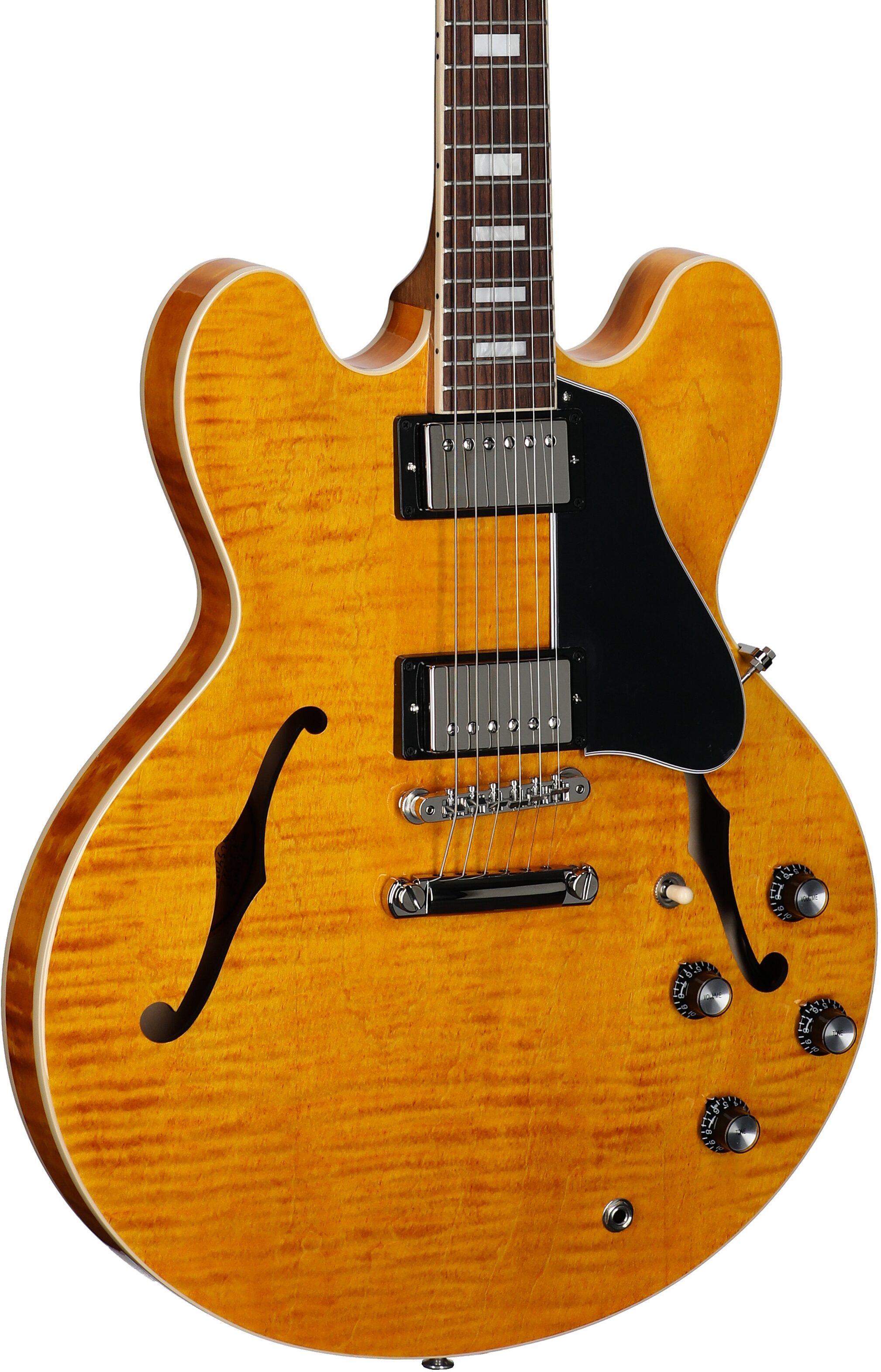 Gibson ES-335 Figured Electric Guitar (with Case), Honey Amber, Serial Number 232540202, Full Left Front