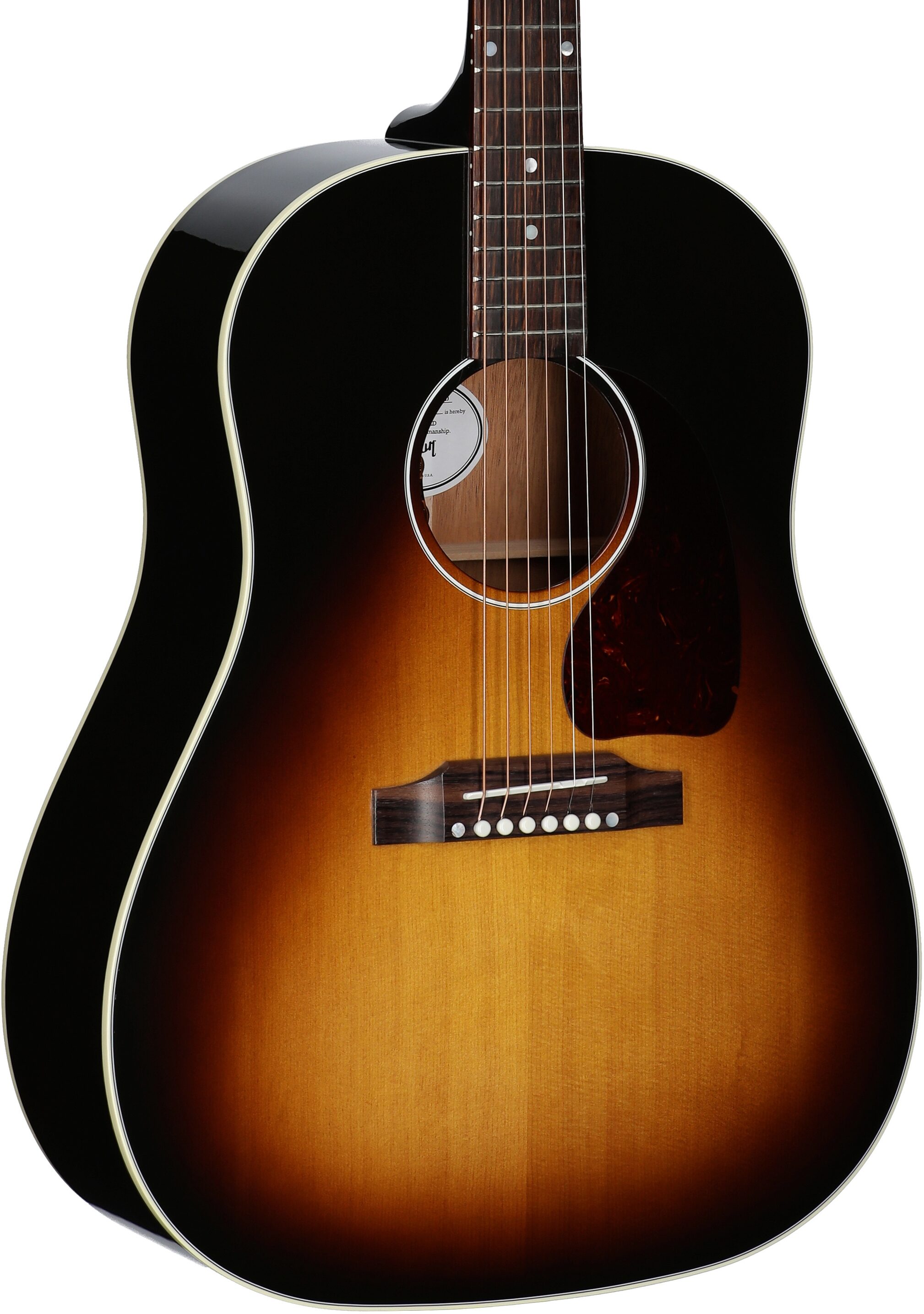 Gibson J-45 Standard Acoustic-Electric Guitar (with Case), Vintage Sunburst, Serial Number 23184186, Full Left Front