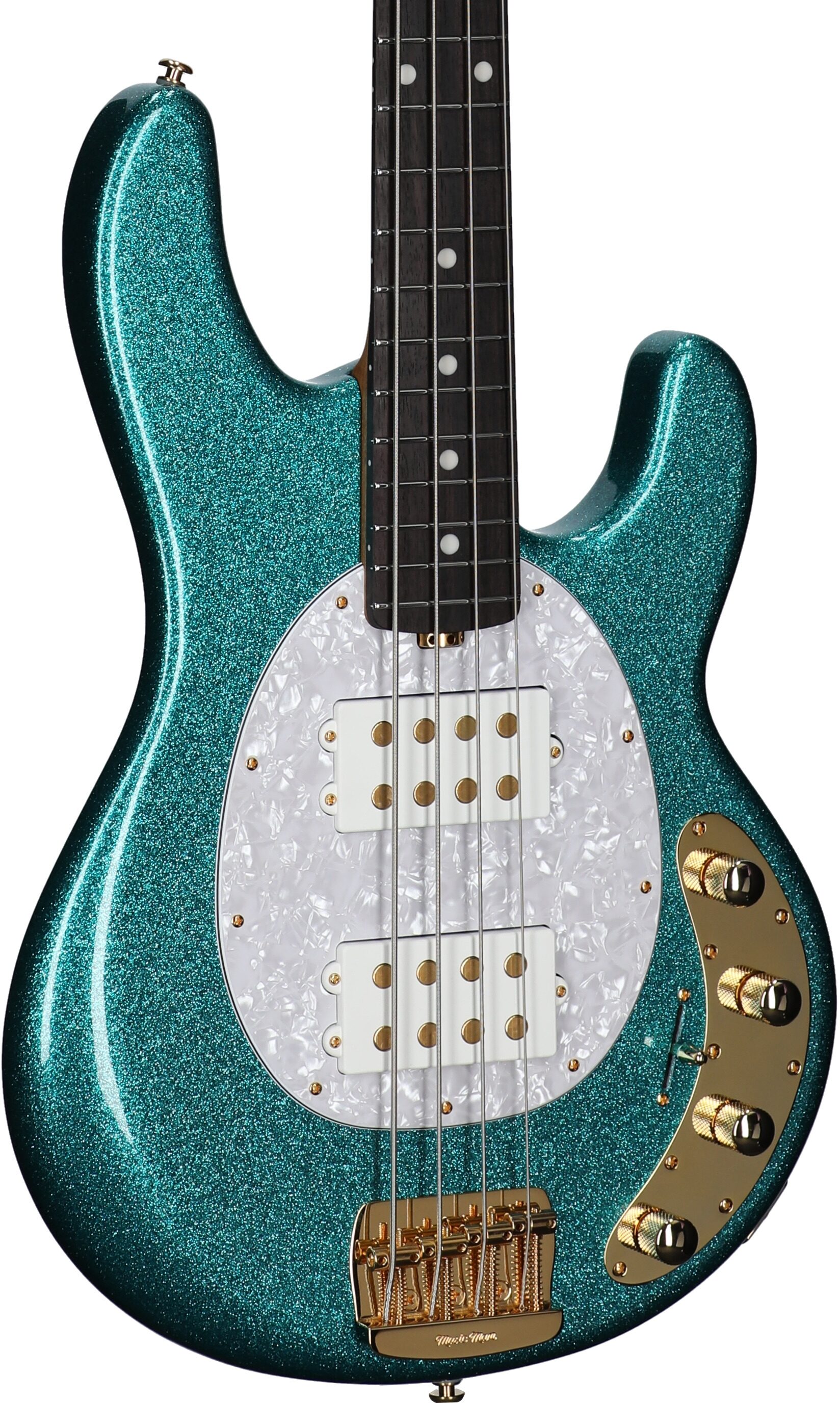 Ernie Ball Music Man StingRay Special HH Electric Bass (with Case), Ocean Sparkle, Serial Number K05372, Full Left Front