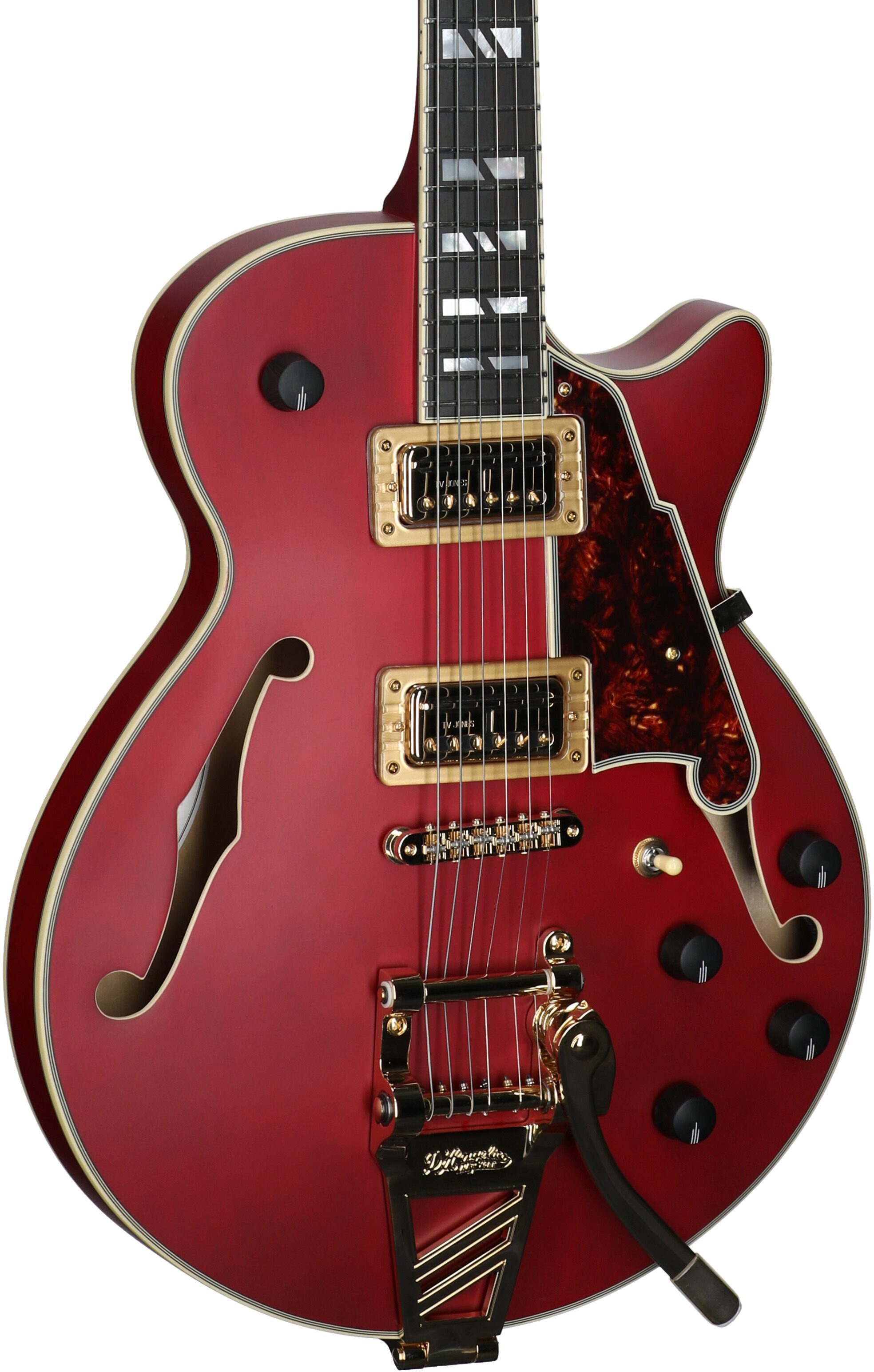 D'Angelico Deluxe Bobby Weir 3 Electric Guitar, Satin Transparent Wine, Serial Number W2401383, Full Left Front