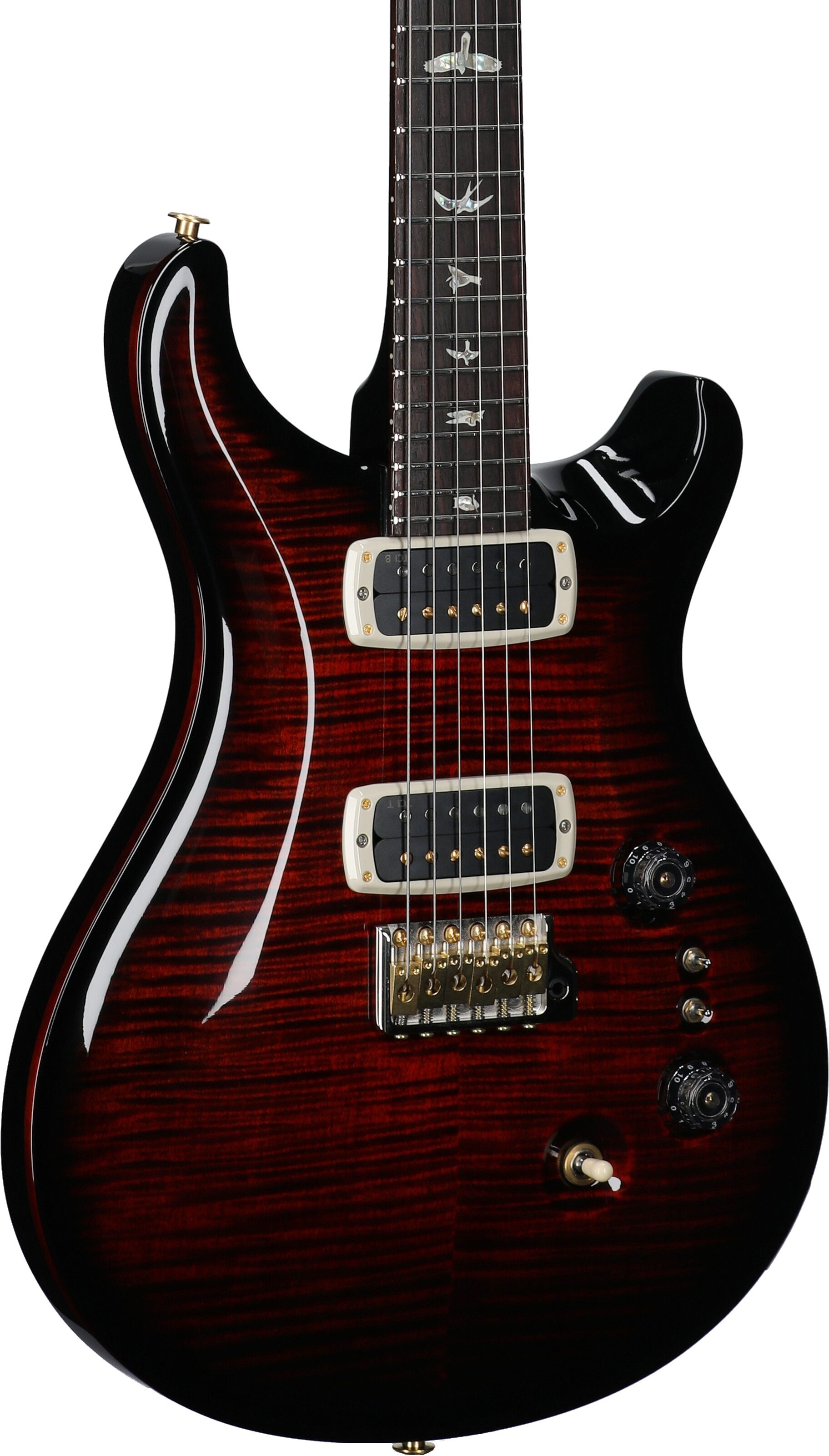 PRS Paul Reed Smith Custom 24-08 10-Top Pattern Thin Electric Guitar (with Case), Fire Smokeburst, Serial Number 0391795, Full Left Front