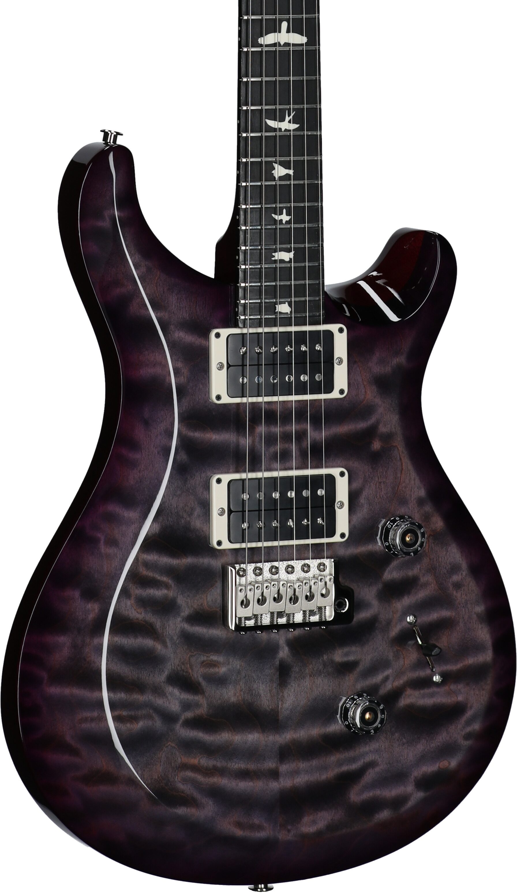 PRS Paul Reed Smith S2 Custom 24 Quilt Electric Guitar (with Gig Bag), Gray Black Purple Burst, Serial Number S2080429, Full Left Front