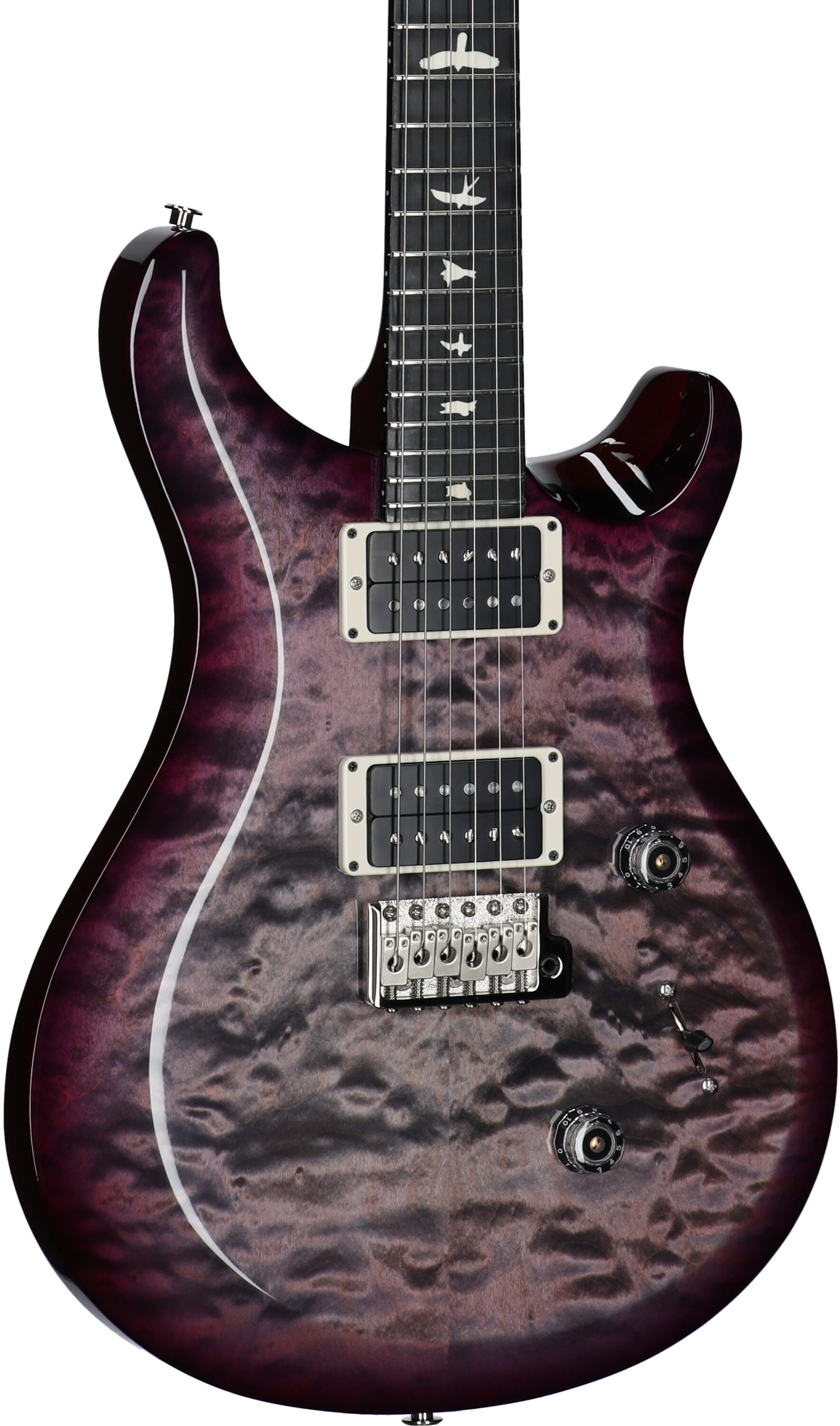 PRS Paul Reed Smith S2 Custom 24 Quilt Electric Guitar (with Gig Bag), Gray Black Purple Burst, Serial Number S2079275, Full Left Front