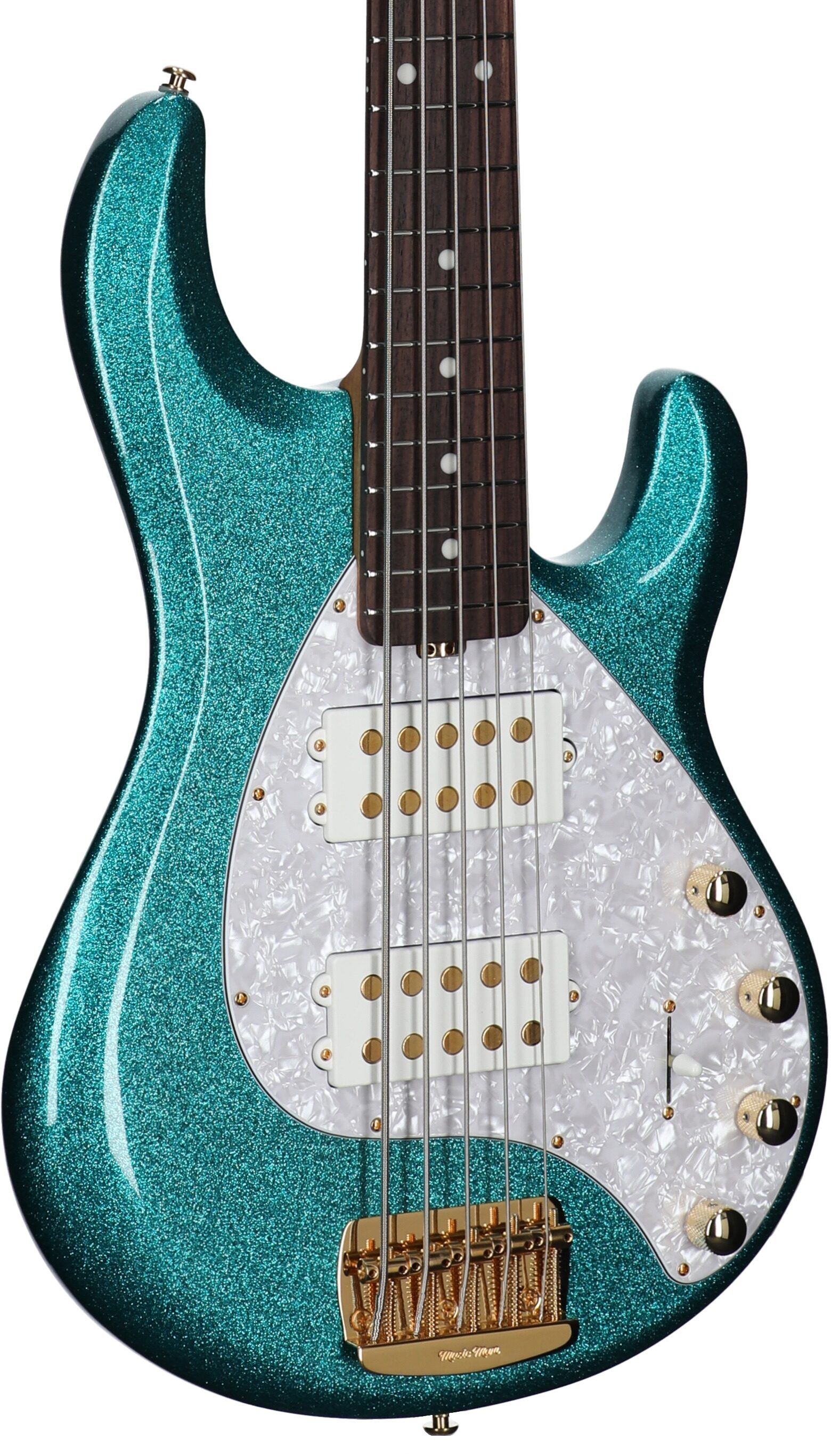 Ernie Ball Music Man StingRay 5 Special HH Electric Bass (with Case), Ocean Sparkle, Serial Number K06442, Full Left Front