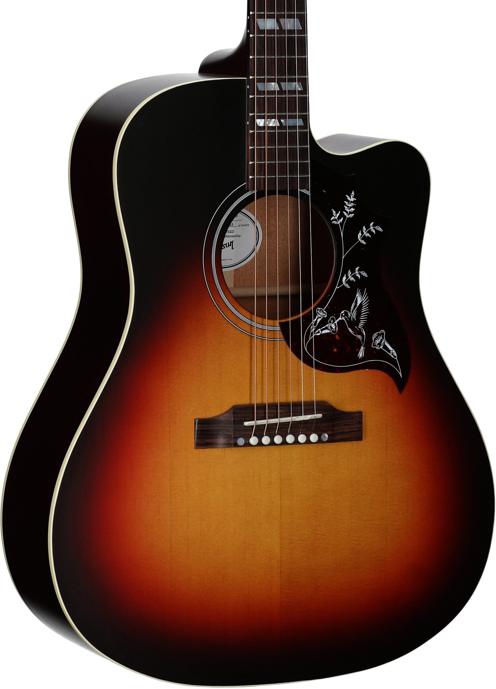 Gibson Hummingbird Studio EC Acoustic-Electric Guitar (with Case), Tri-Burst Satin, Serial Number 22884048, Full Left Front