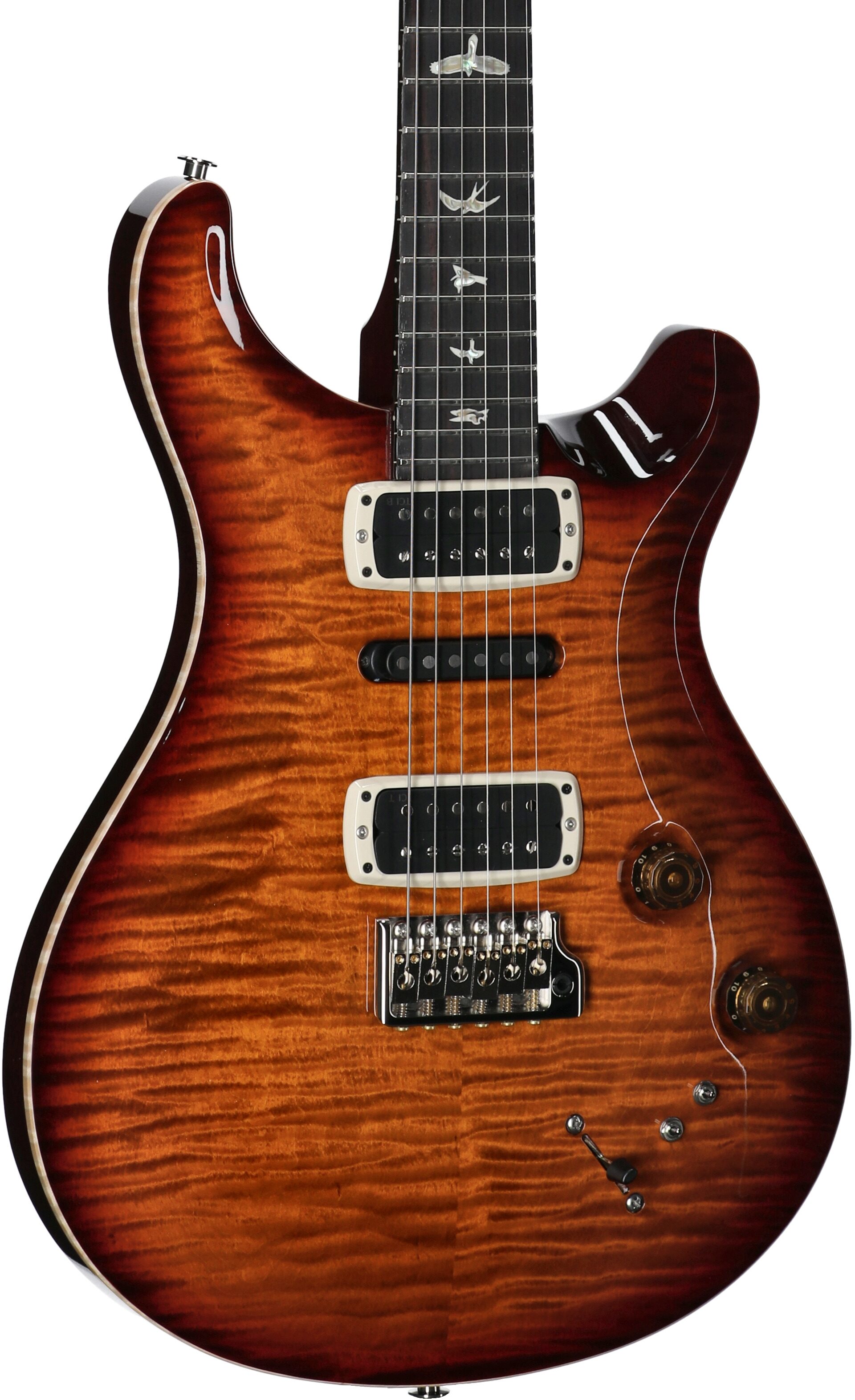 PRS Paul Reed Smith Modern Eagle V Electric Guitar (with Case), Dark Cherry Sunburst, Serial Number 0401371, Full Left Front