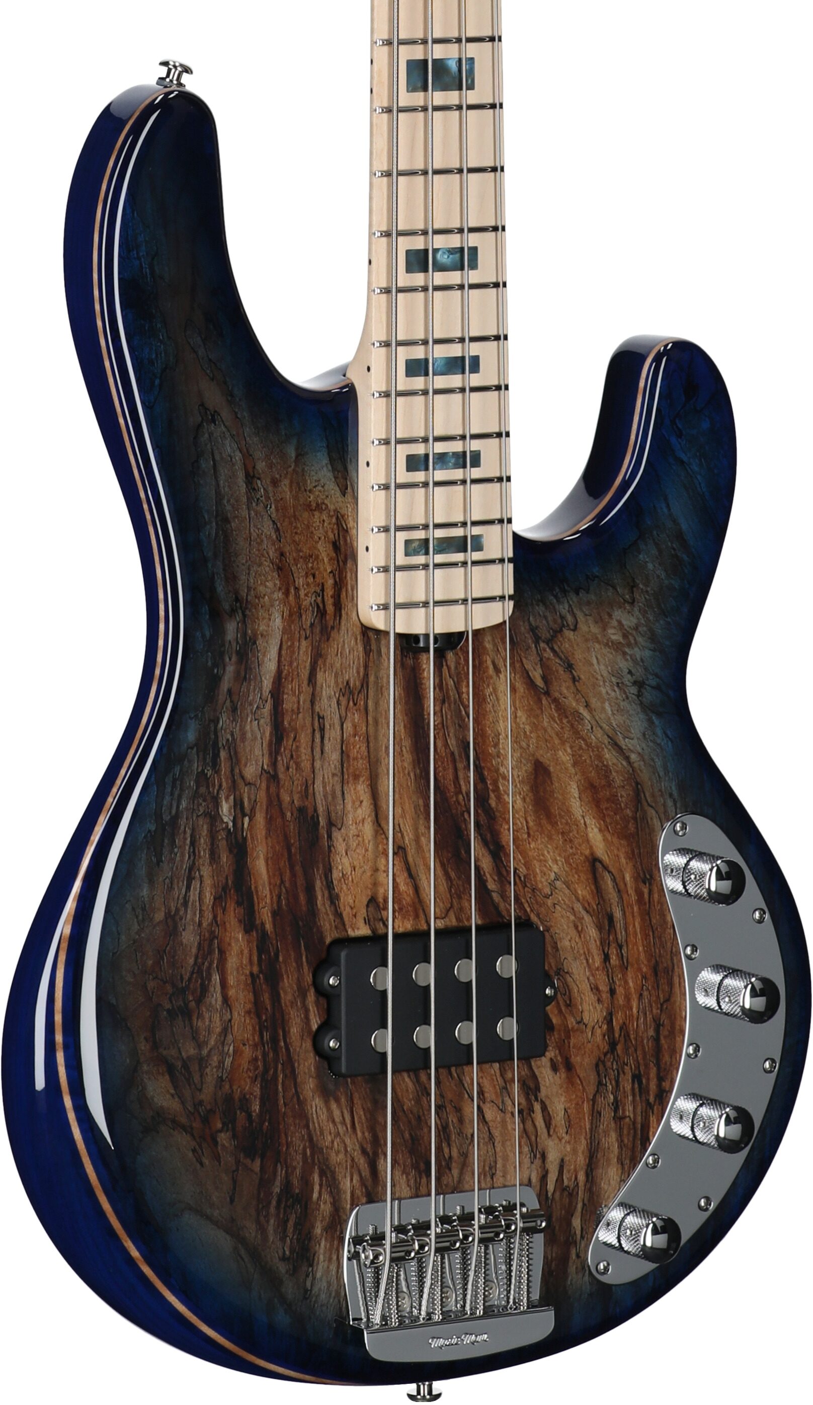 Ernie Ball Music Man BFR StingRay Special Electric Bass, Paua Blue, Serial Number F93768, Full Left Front