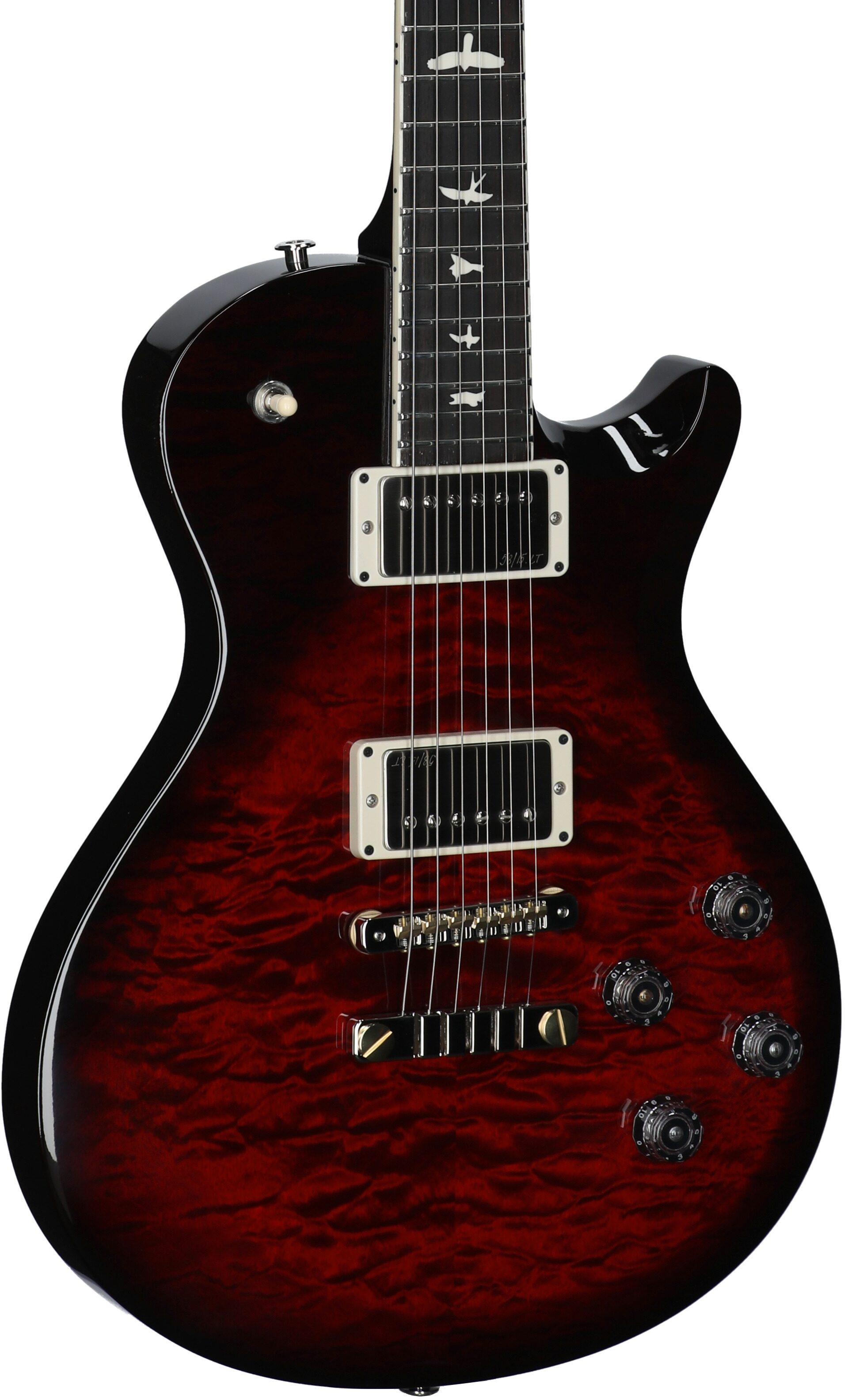 PRS Paul Reed Smith S2 McCarty 594 Singlecut Quilt Electric Guitar (with Gig Bag), Fire Red, Serial Number S2080457, Full Left Front