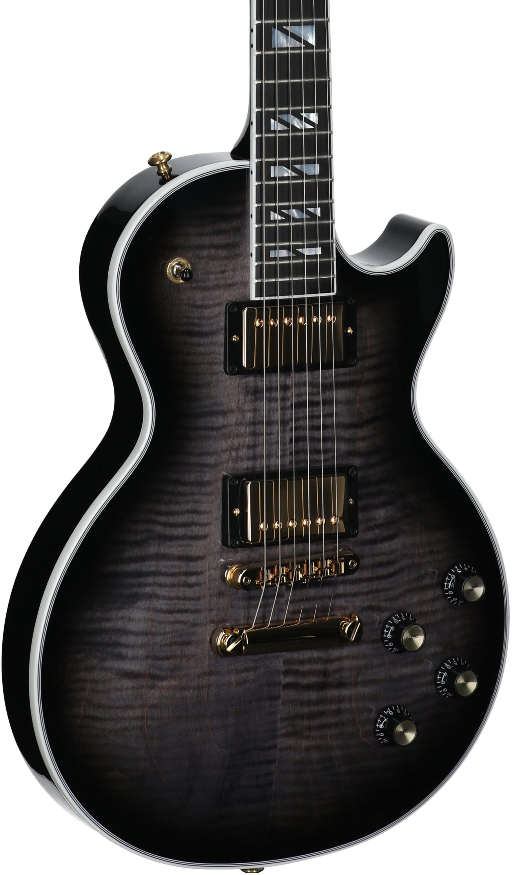 Gibson Les Paul Supreme AAA Figured Electric Guitar (with Case), Transparent Ebony Burst, Serial Number 232640206, Full Left Front