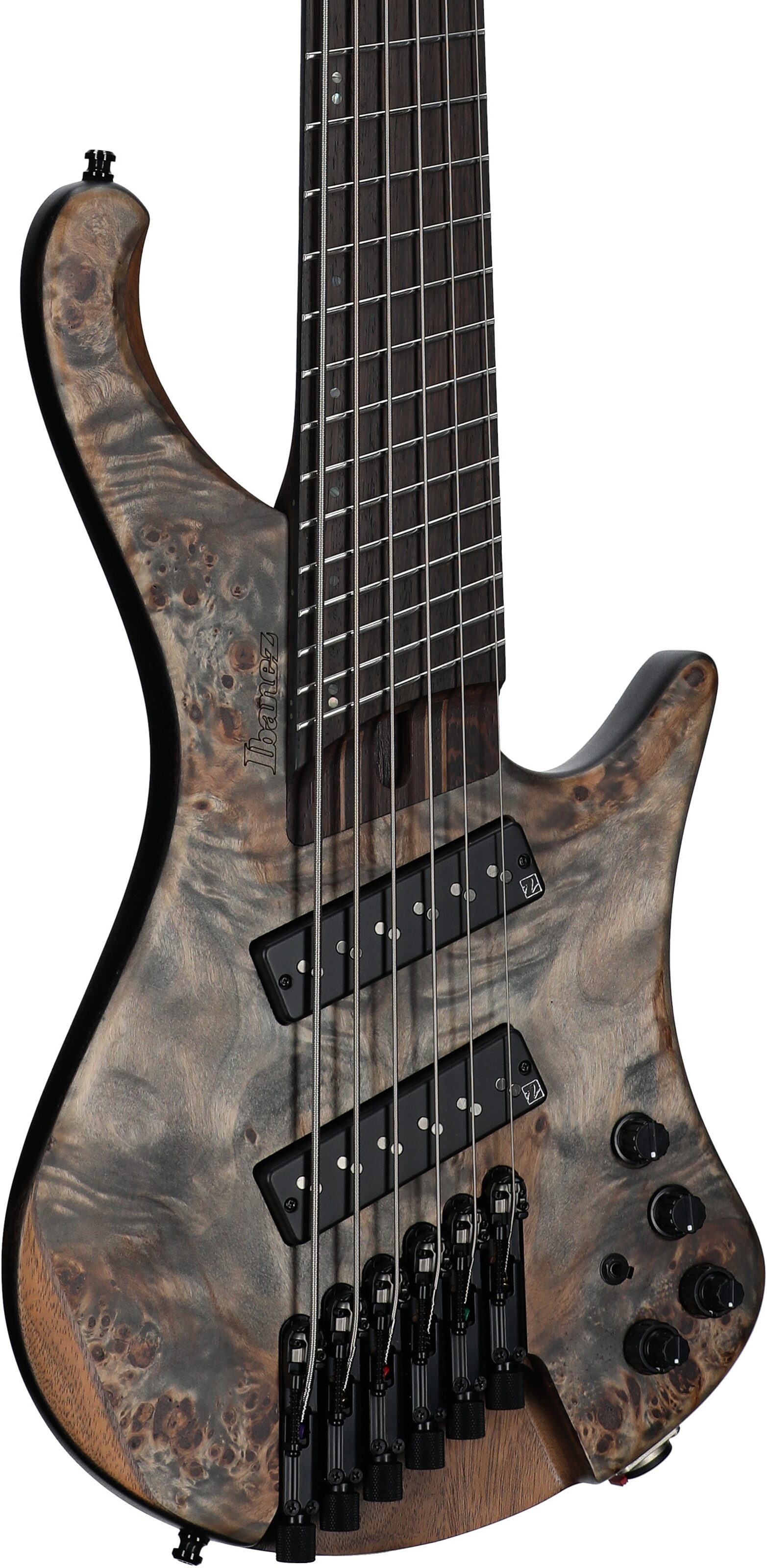 Ibanez EHB1506MS Bass Guitar, 6-String (with Gig Bag), Flat Black Ice, Serial Number 211P02I230711437, Full Left Front