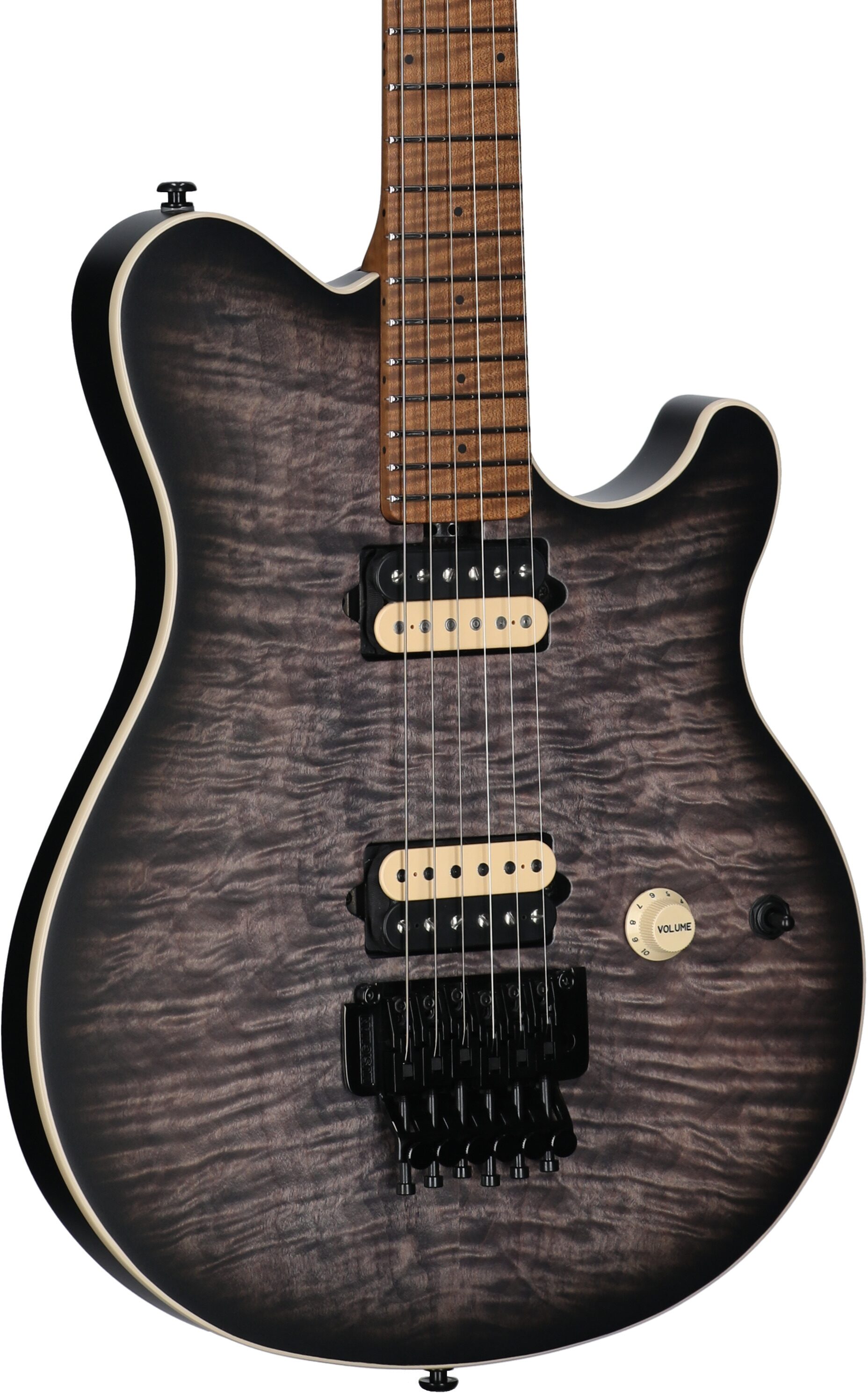 Ernie Ball Music Man Axis Electric Guitar (with Mono Gig Bag), Charcoal Cloud Quilt, with Mono Gig Bag, Serial Number H06732, Full Left Front