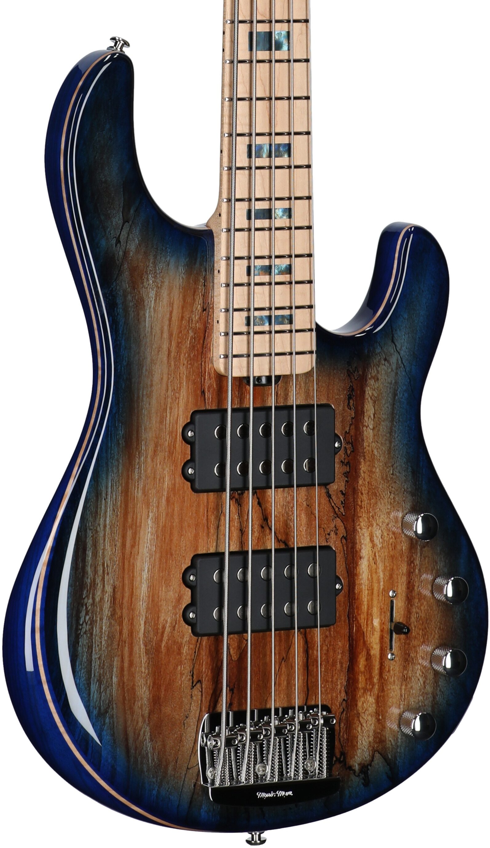 Ernie Ball Music Man BFR StingRay Special 5 Electric Bass (with Mono Case), Paua Blue, Serial Number F93740, Full Left Front