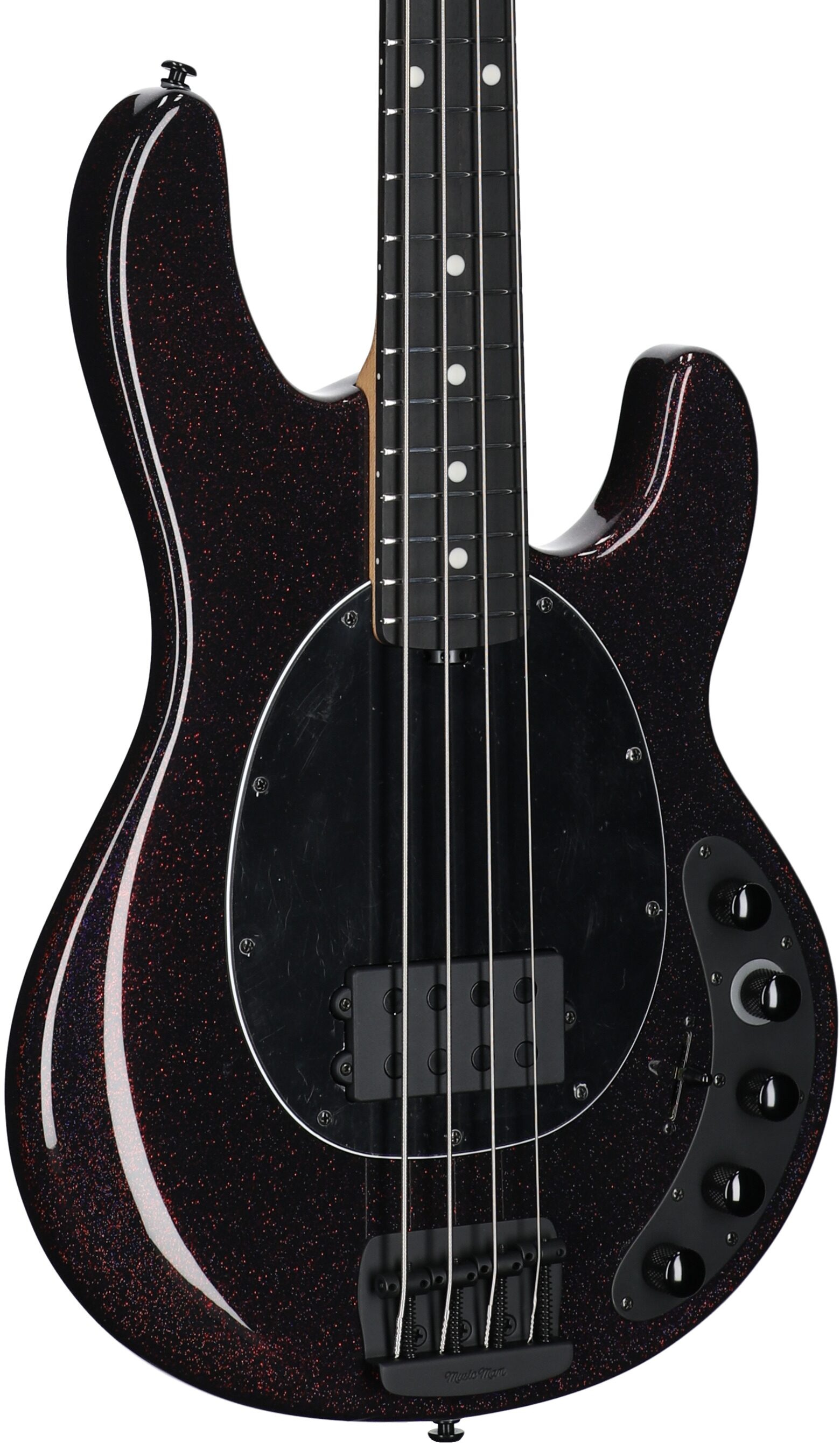 Ernie Ball Music Man DarkRay Electric Bass (with Mono Soft Case), Dark Rainbow, Serial Number S12002, Full Left Front