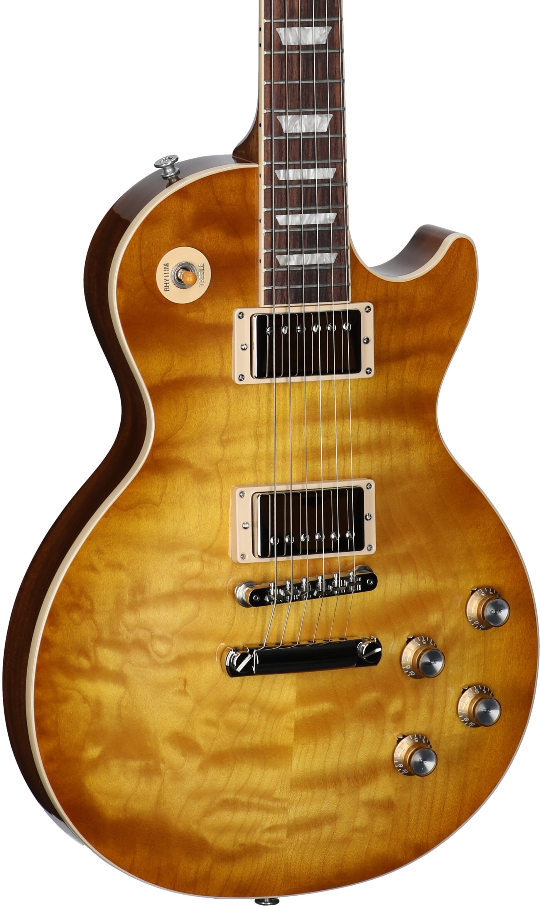 Gibson Exclusive Les Paul Standard 60s AAA Electric Guitar, Quilted Honeyburst, Serial Number 202550042, Full Left Front
