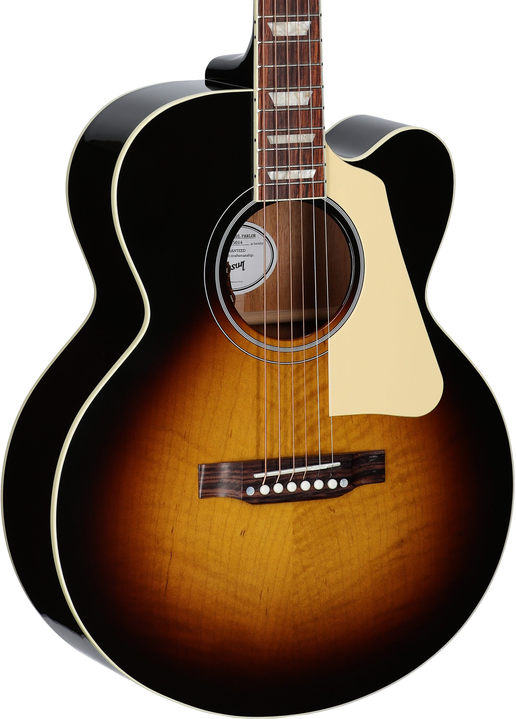 Gibson Les Paul Parlor Acoustic-Electric Guitar (with Case), Vintage Sunburst, Serial Number 20735014, Full Left Front