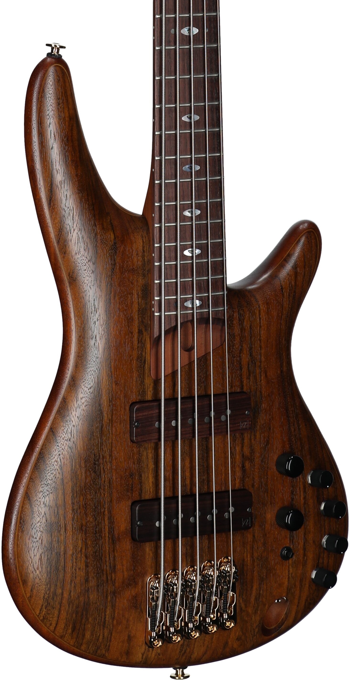 Ibanez SR5505 Prestige Electric Bass, 5-String (with Case), Mocha Flat, Serial Number 210001F2500896, Full Left Front