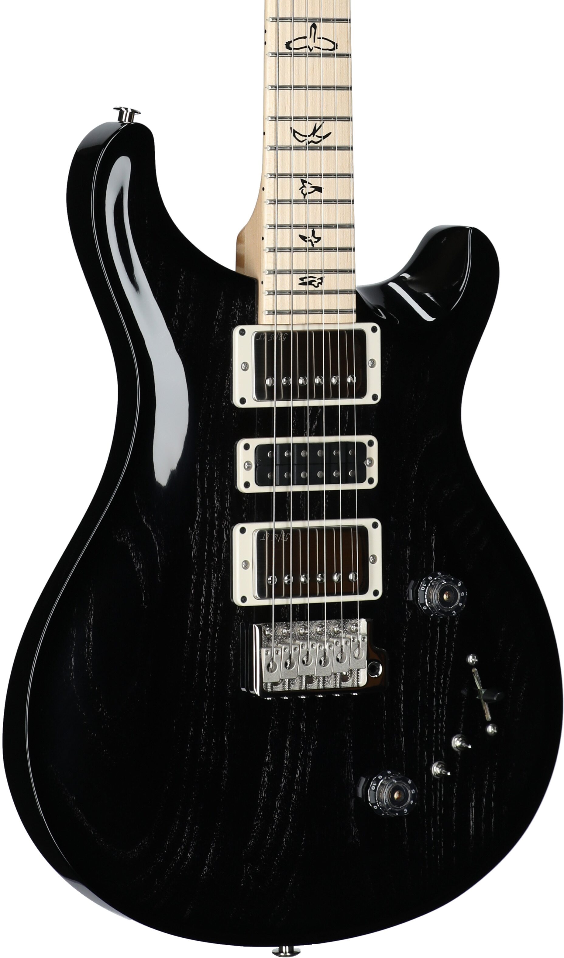 PRS Paul Reed Smith Swamp Ash Special Maple Electric Guitar (with Gig Bag), Black Doghair, Serial Number 0404781, Full Left Front