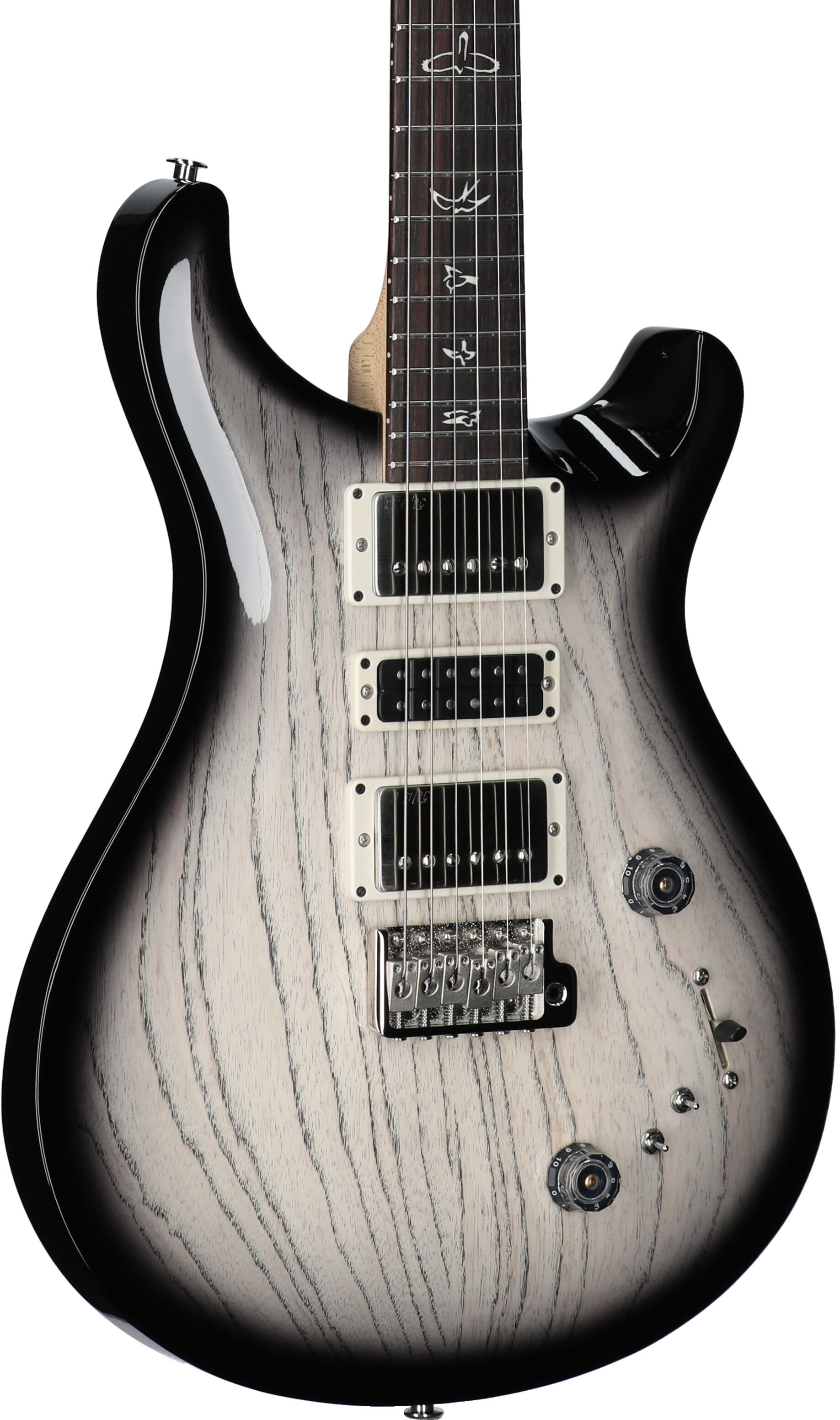 PRS Paul Reed Smith Swamp Ash Special Electric Guitar, with Rosewood Fingerboard (with Gig Bag), White Doghair Smokeburst, Serial Number 0405325, Full Left Front