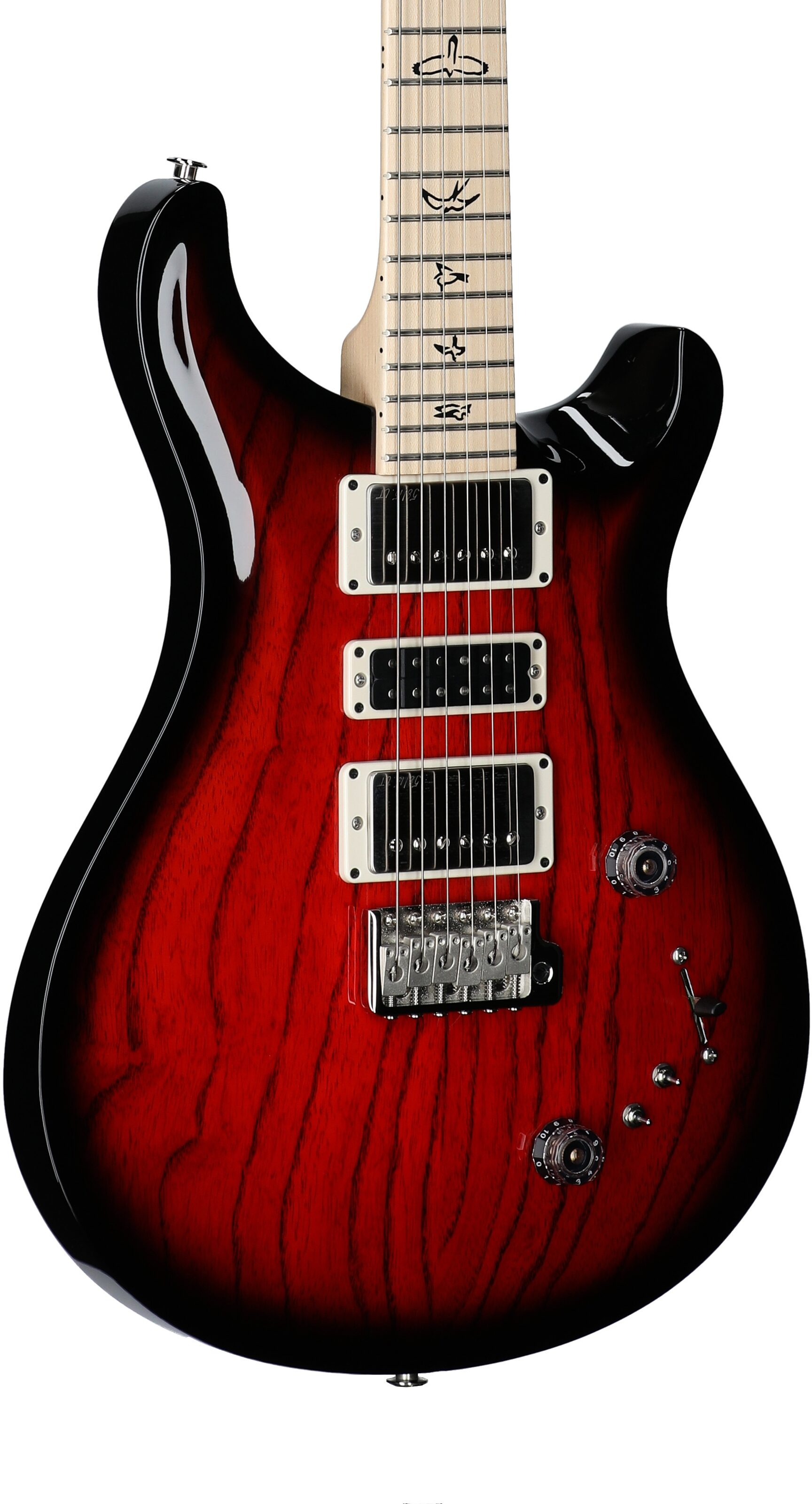 PRS Paul Reed Smith Swamp Ash Special Maple Electric Guitar (with Gig Bag), Scarlet Smokeburst, Serial Number 0404067, Full Left Front