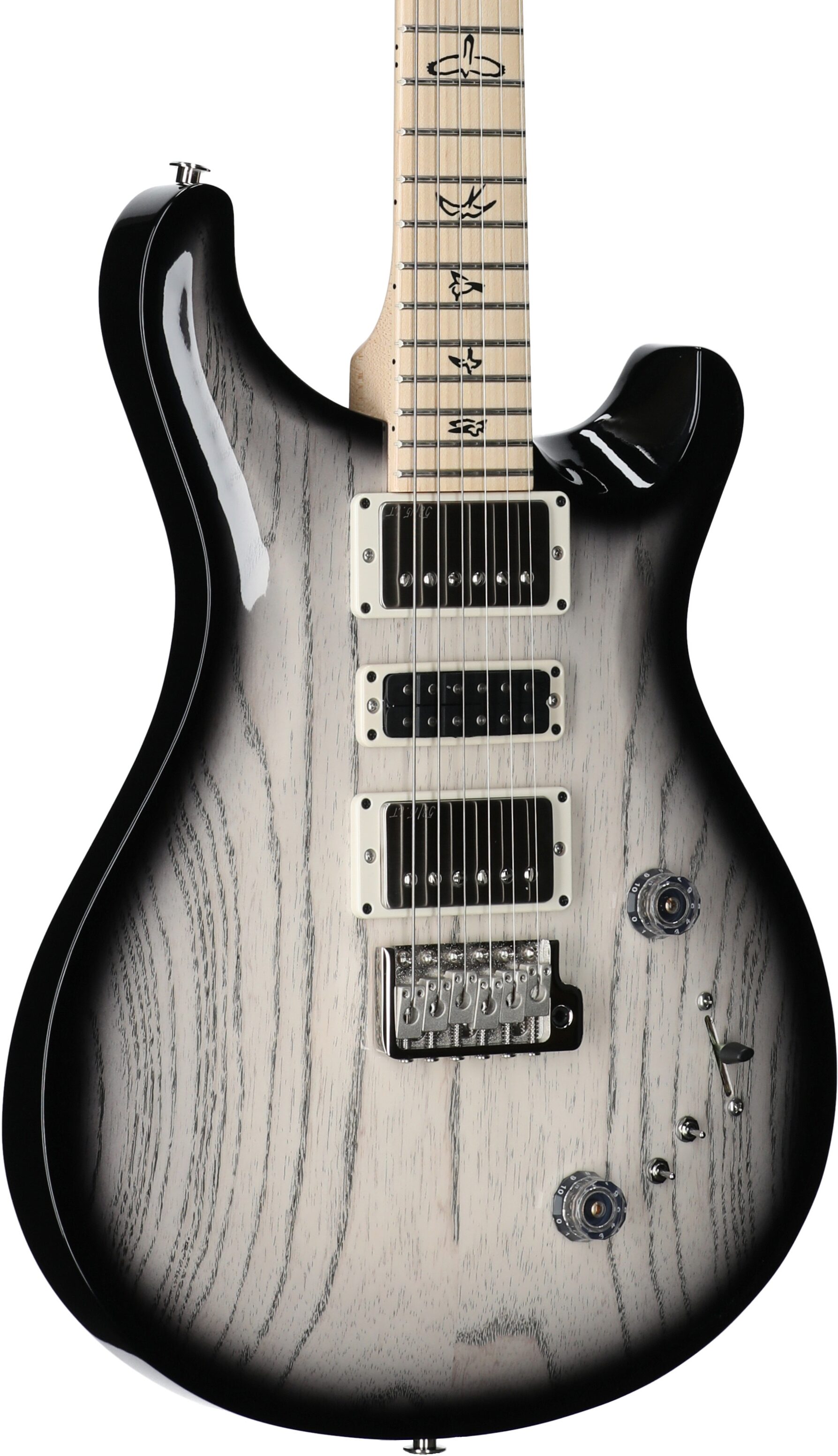 PRS Paul Reed Smith Swamp Ash Special Maple Electric Guitar (with Gig Bag), White Doghair, Serial Number 0404728, Full Left Front