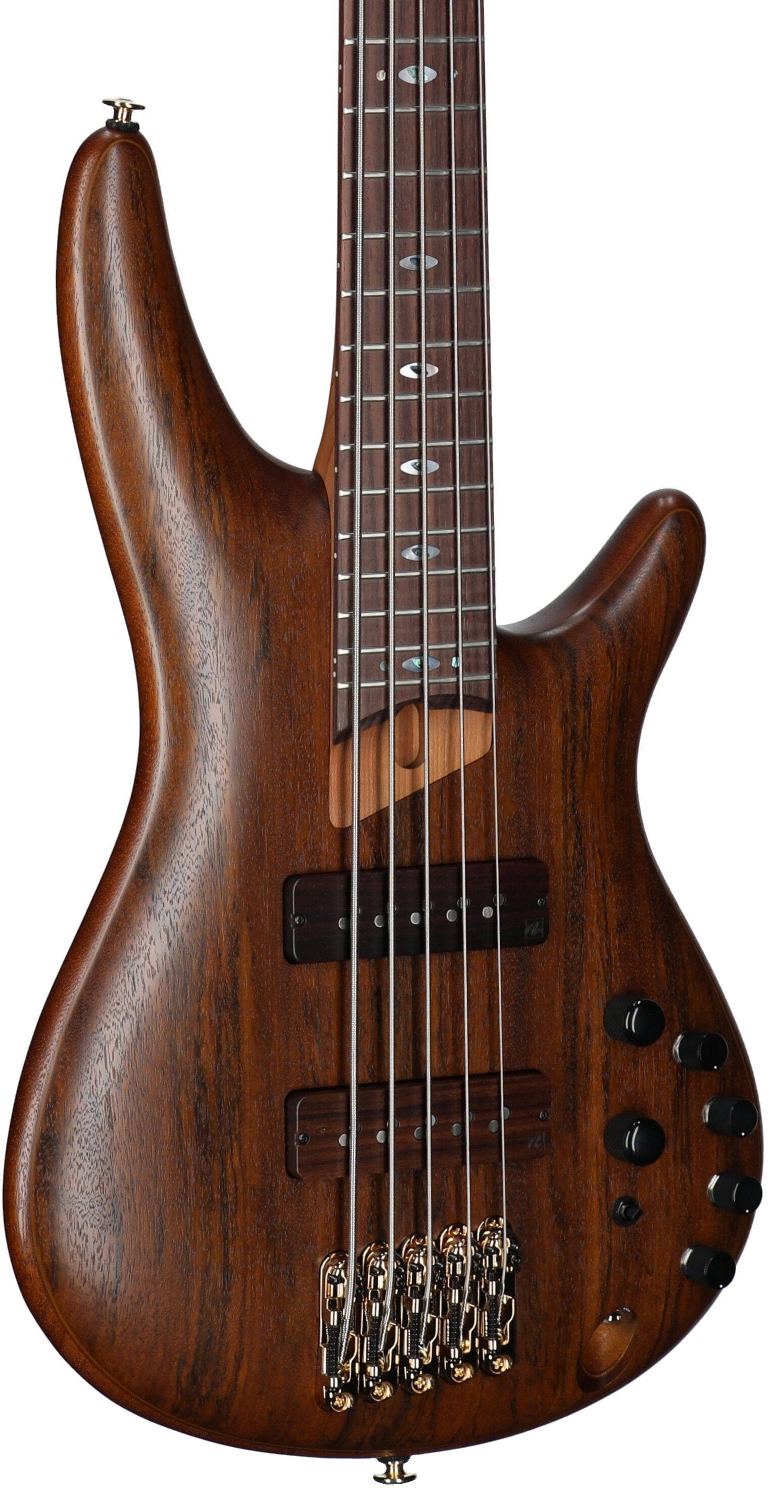 Ibanez SR5505 Prestige Electric Bass, 5-String (with Case), Mocha Flat, Serial Number 210001F2500347, Full Left Front