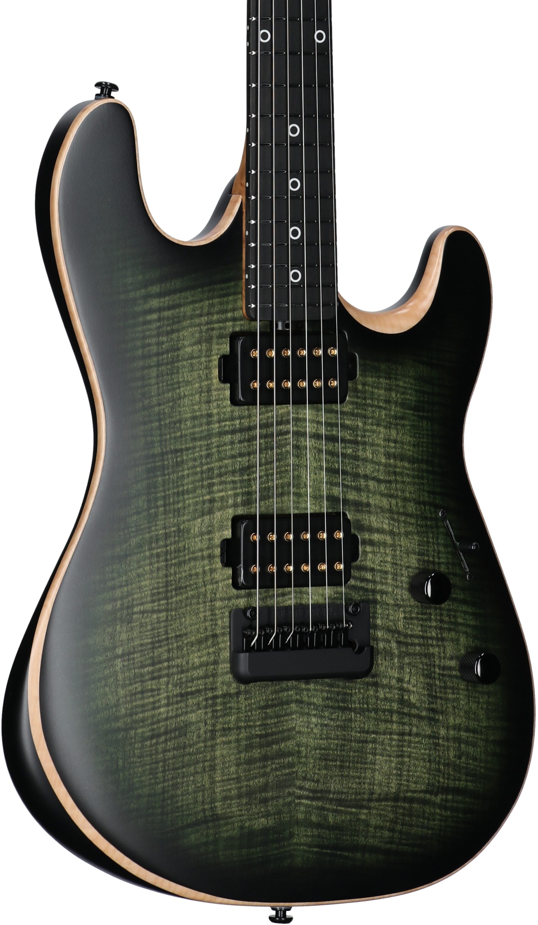 Ernie Ball Music Man Rabea Massaad Sabre Electric Guitar (with Case), Emerald Hill Burst, Serial Number S11996, Full Left Front