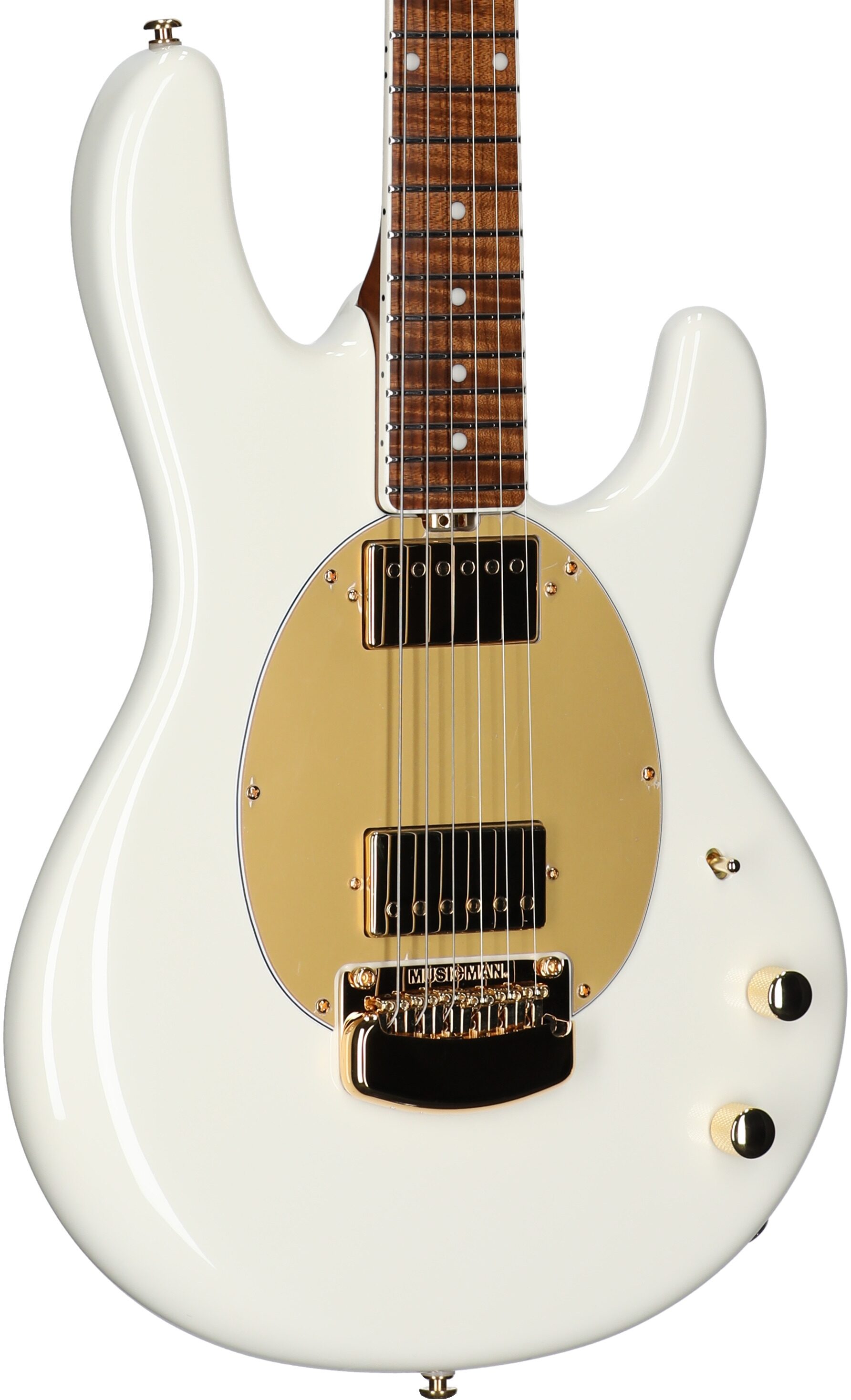 Ernie Ball Music Man StingRay II Cory Wong Deluxe Electric Guitar, Pearl White, Serial Number S12049, Full Left Front