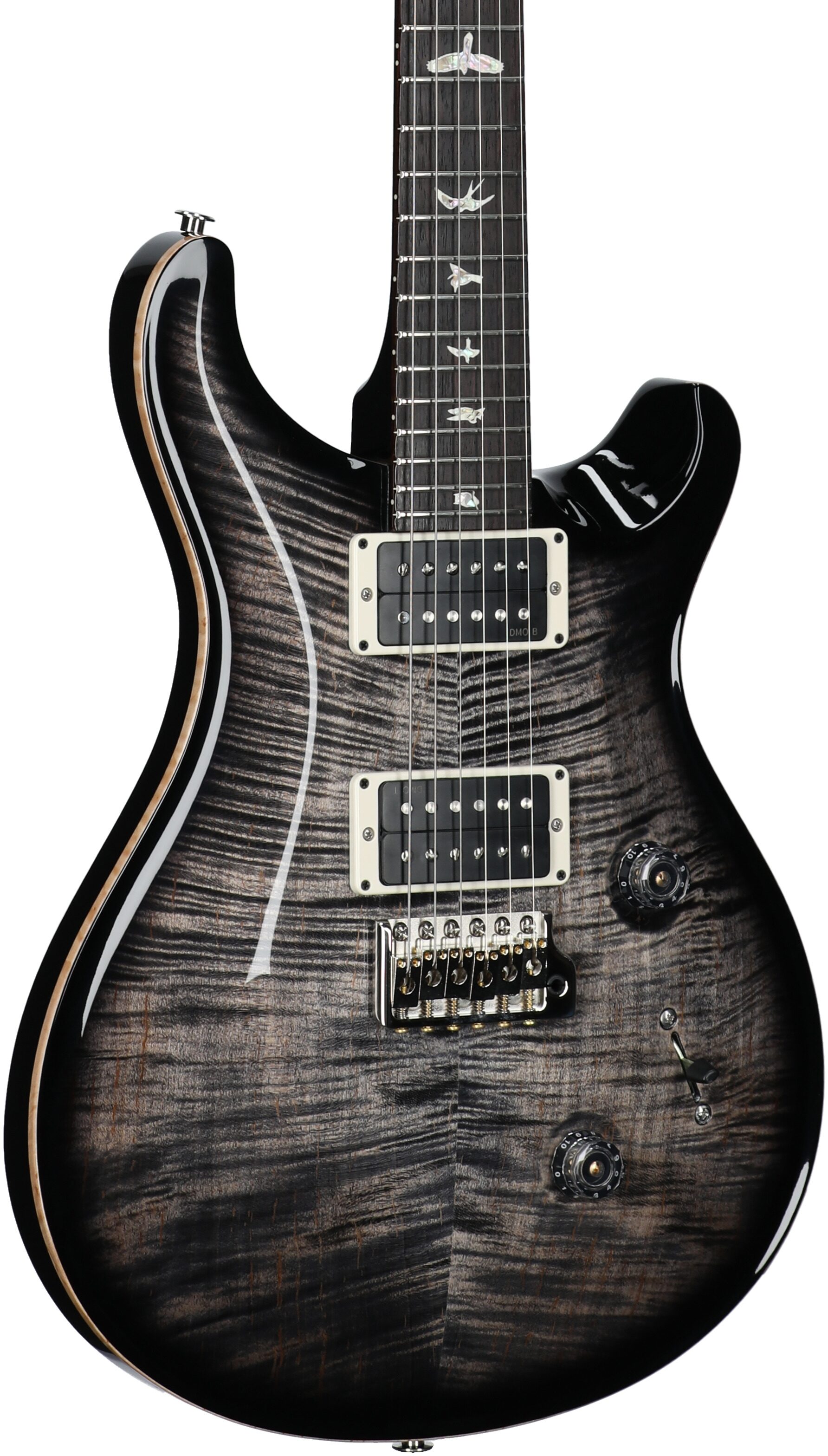 PRS Paul Reed Smith Custom 24 Gen III Electric Guitar (with Case), Charcoal Burst, Serial Number 0403082, Full Left Front