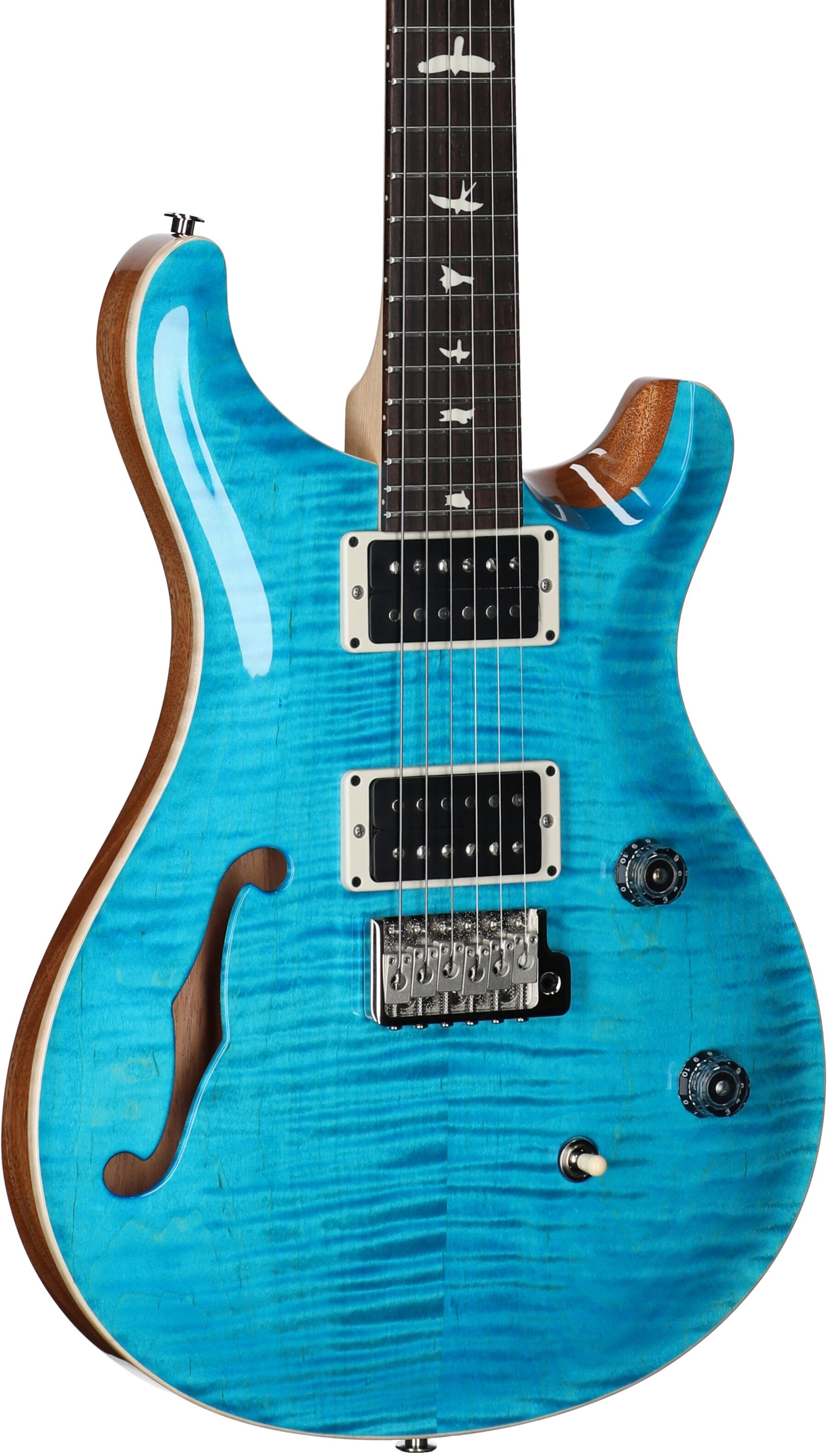 PRS Paul Reed Smith CE 24 Semi-Hollowbody Electric Guitar (with Gig Bag), Carroll Blue, Serial Number 0405342, Full Left Front
