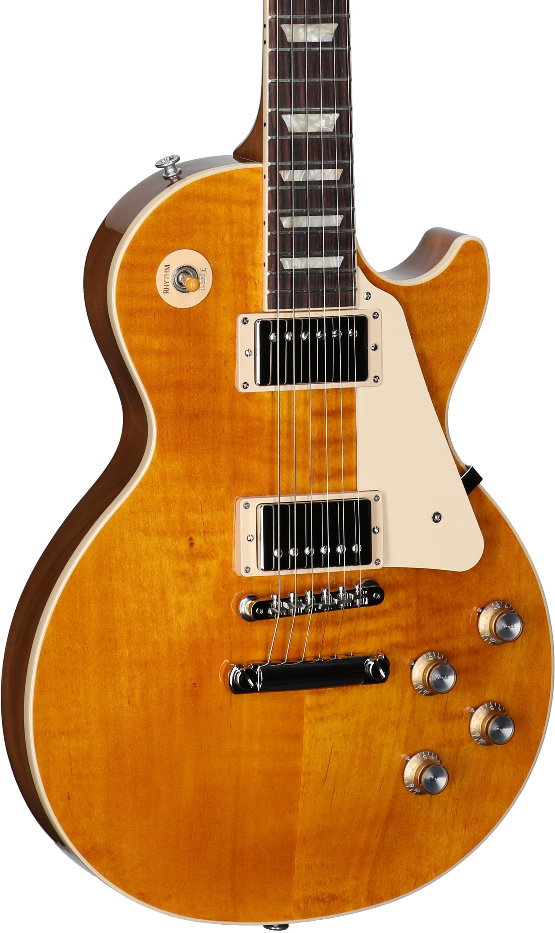 Gibson Les Paul Standard 60s Custom Color Electric Guitar, Figured Top (with Case), Honey Amber, Serial Number 205350081, Full Left Front