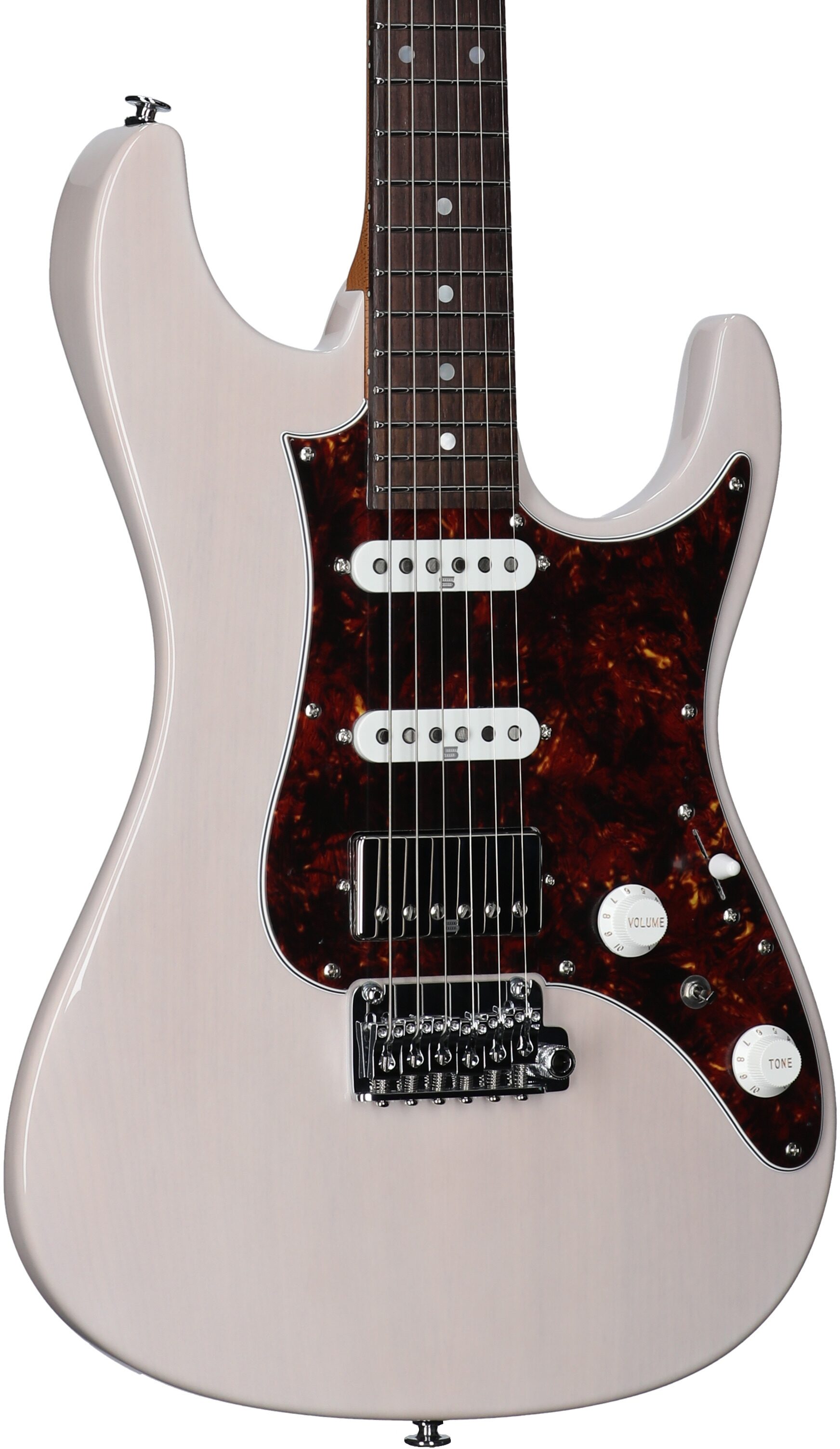 Ibanez AZ2204N Prestige Electric Guitar (with Case), Antique White Blonde, Serial Number 210002F2500140, Full Left Front