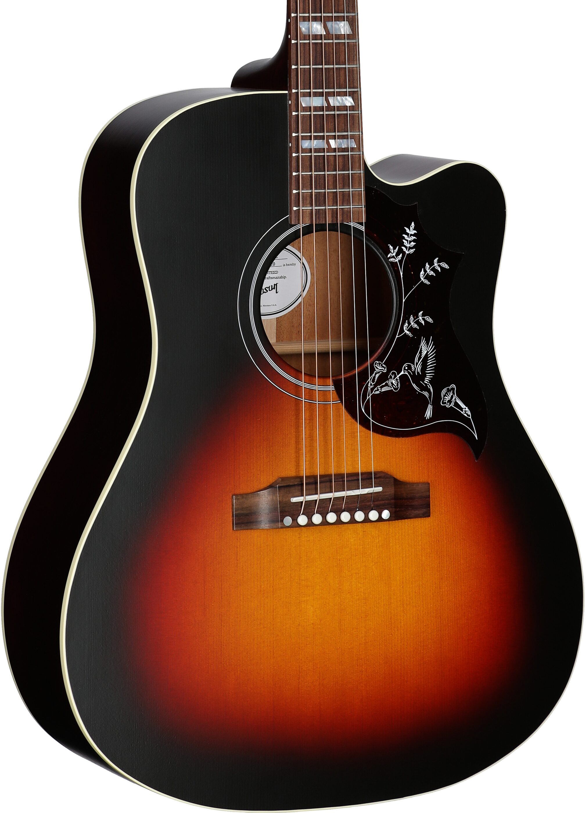 Gibson Hummingbird Studio EC Acoustic-Electric Guitar (with Case), Tri-Burst Satin, Serial Number 21145020, Full Left Front