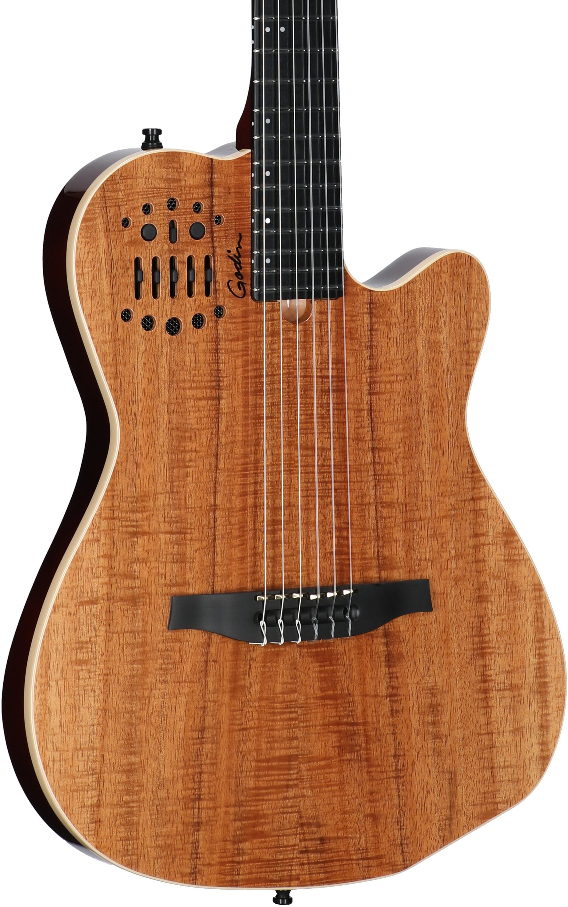 Godin ACS Nylon Koa Extreme HG Acoustic-Electric Guitar (with Gig Bag), New, Serial Number 25313280, Full Left Front