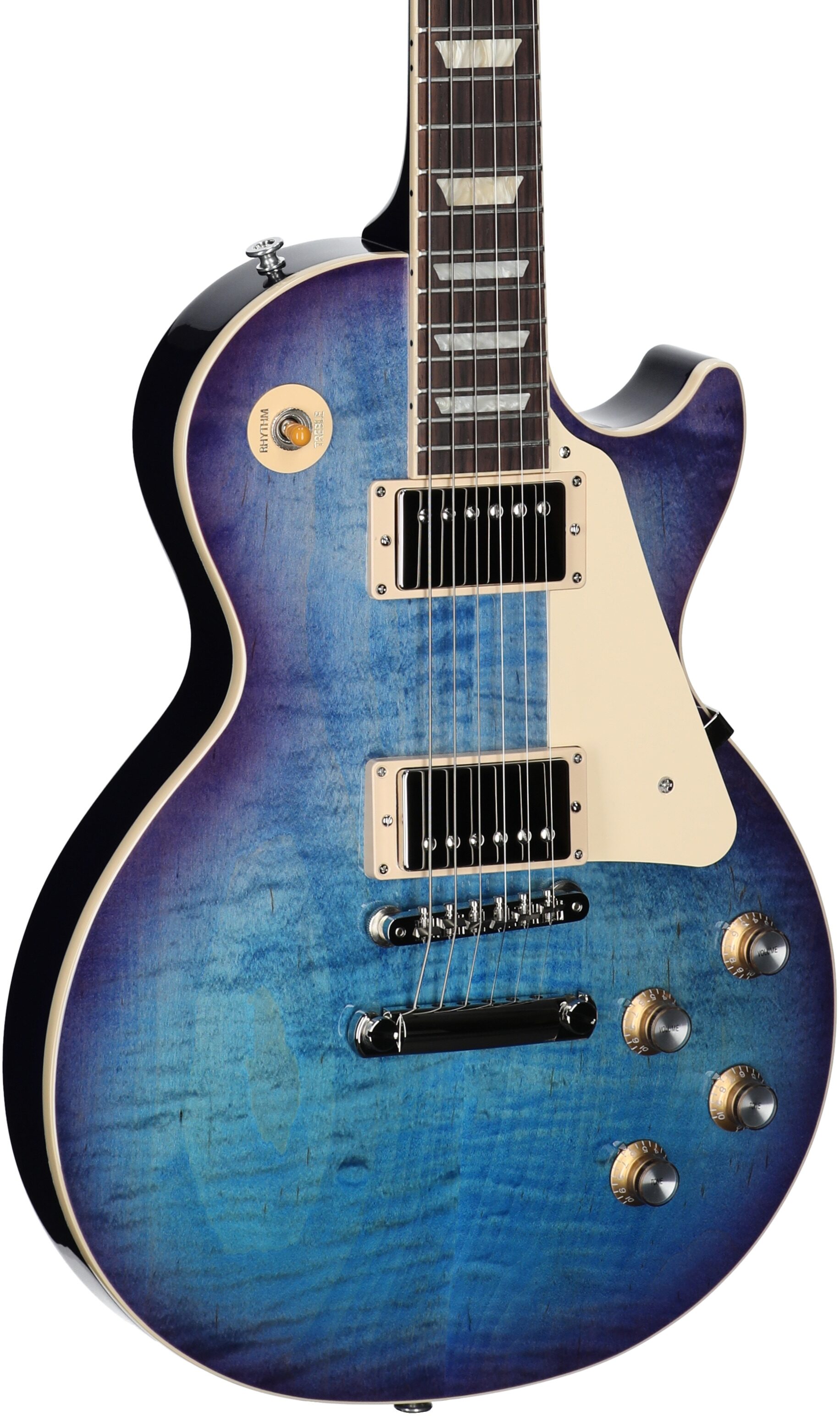 Gibson Les Paul Standard 60s Custom Color Electric Guitar, Figured Top (with Case), Blueberry Burst, Serial Number 212850241, Full Left Front