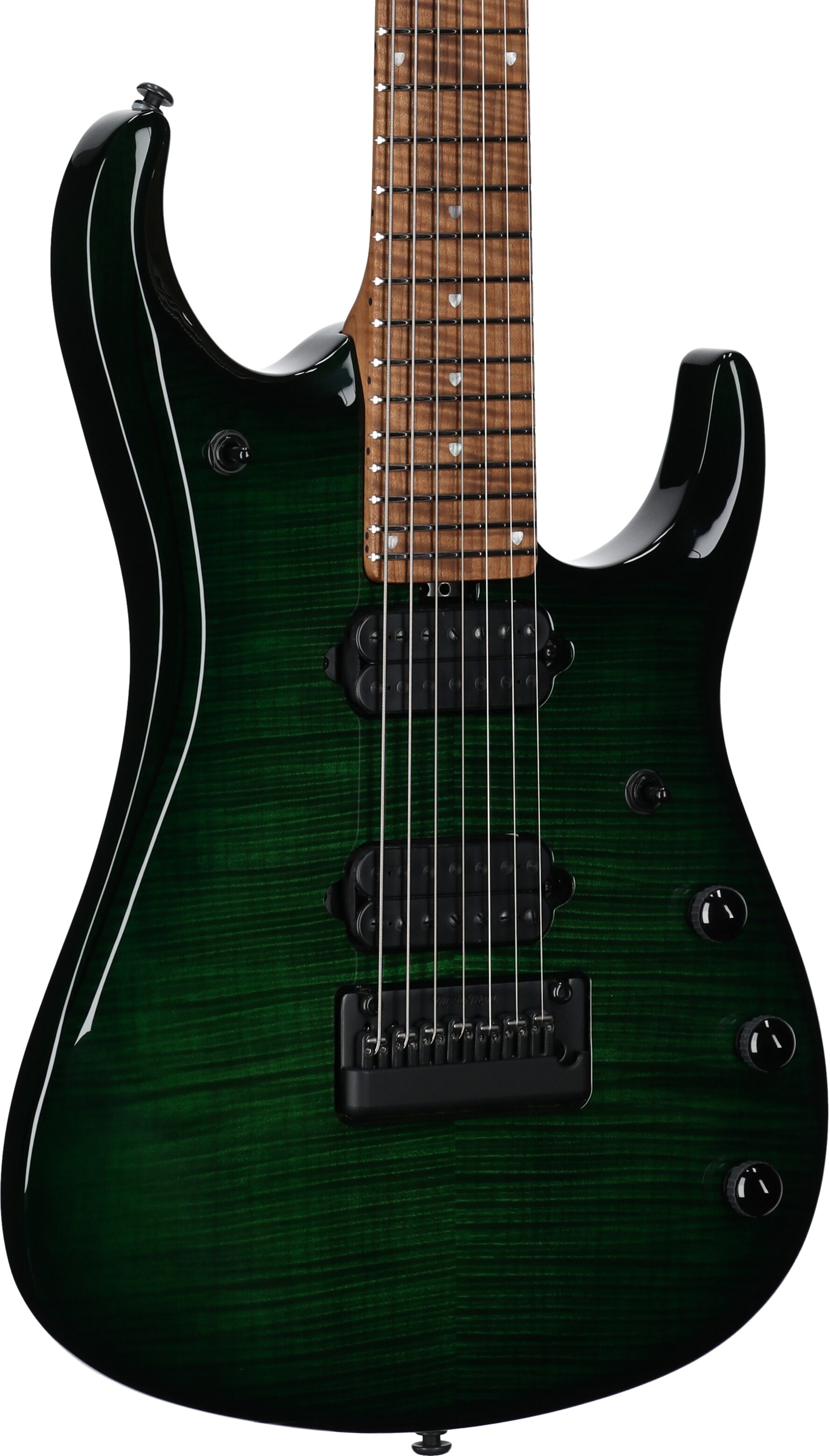 Ernie Ball Music Man John Petrucci JP15 7 Electric Guitar, 7-String (with Case), Tiger Eye Flame, Serial Number K07142, Full Left Front