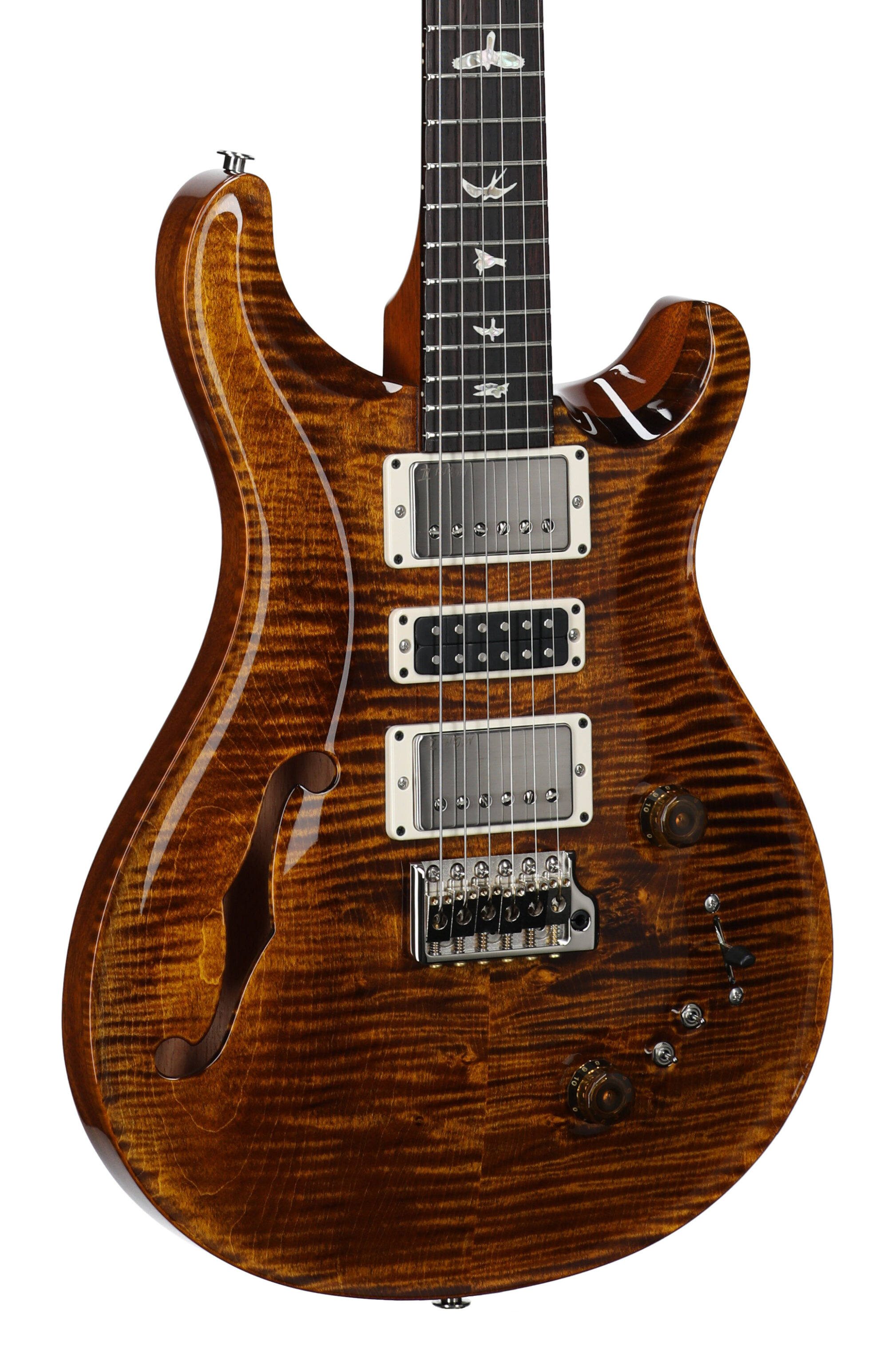 PRS Paul Reed Smith Special Semi-Hollowbody Electric Guitar (with Case), Black Gold, Serial Number 0408467, Full Left Front