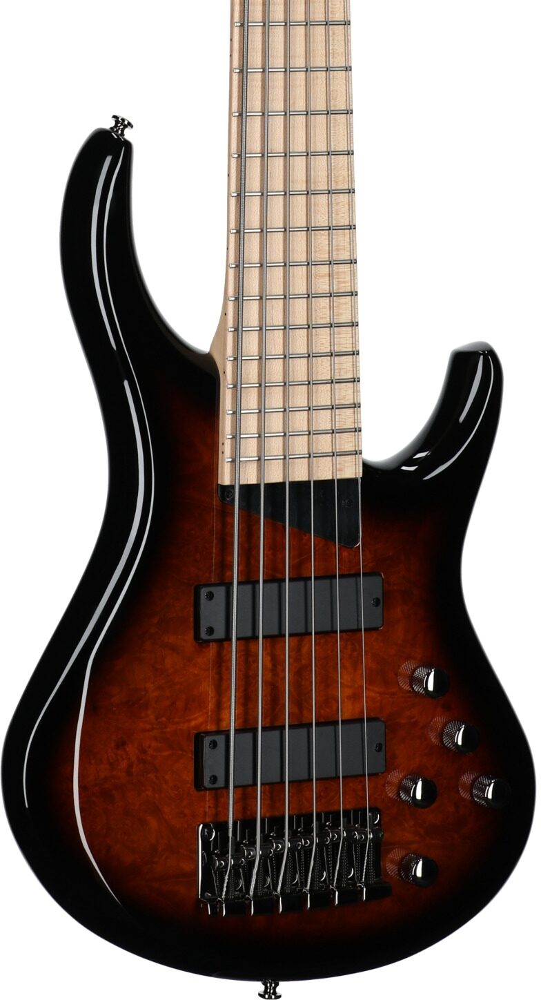 MTD Kingston Z6MP Electric Bass, 6-String (with Maple Fingerboard), Tobacco Sunburst, Full Left Front