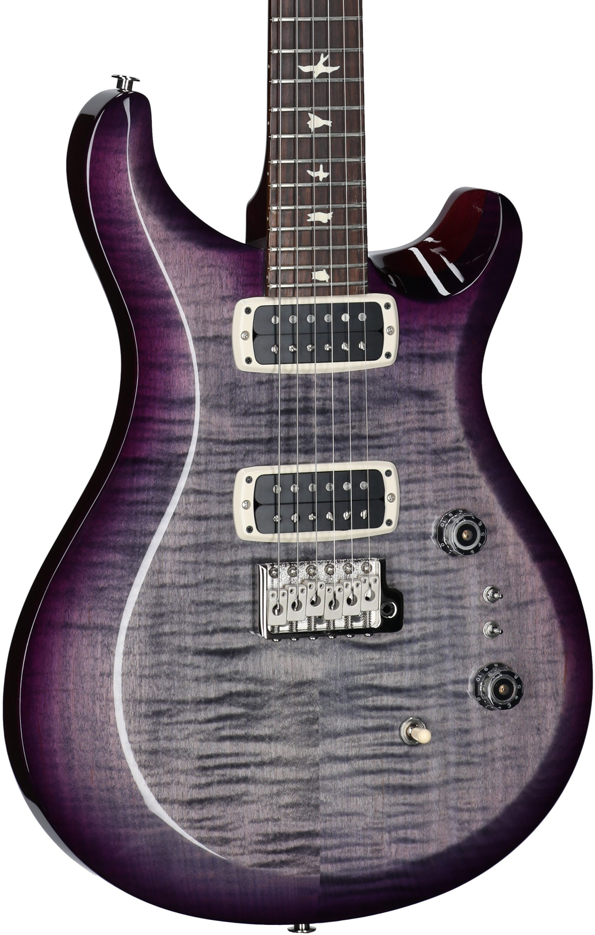 PRS Paul Reed Smith S2 Custom 24-08 Electric Guitar (with Gig Bag), Faded Gray Black Purple Burst, Open Box (Very Good), Full Left Front