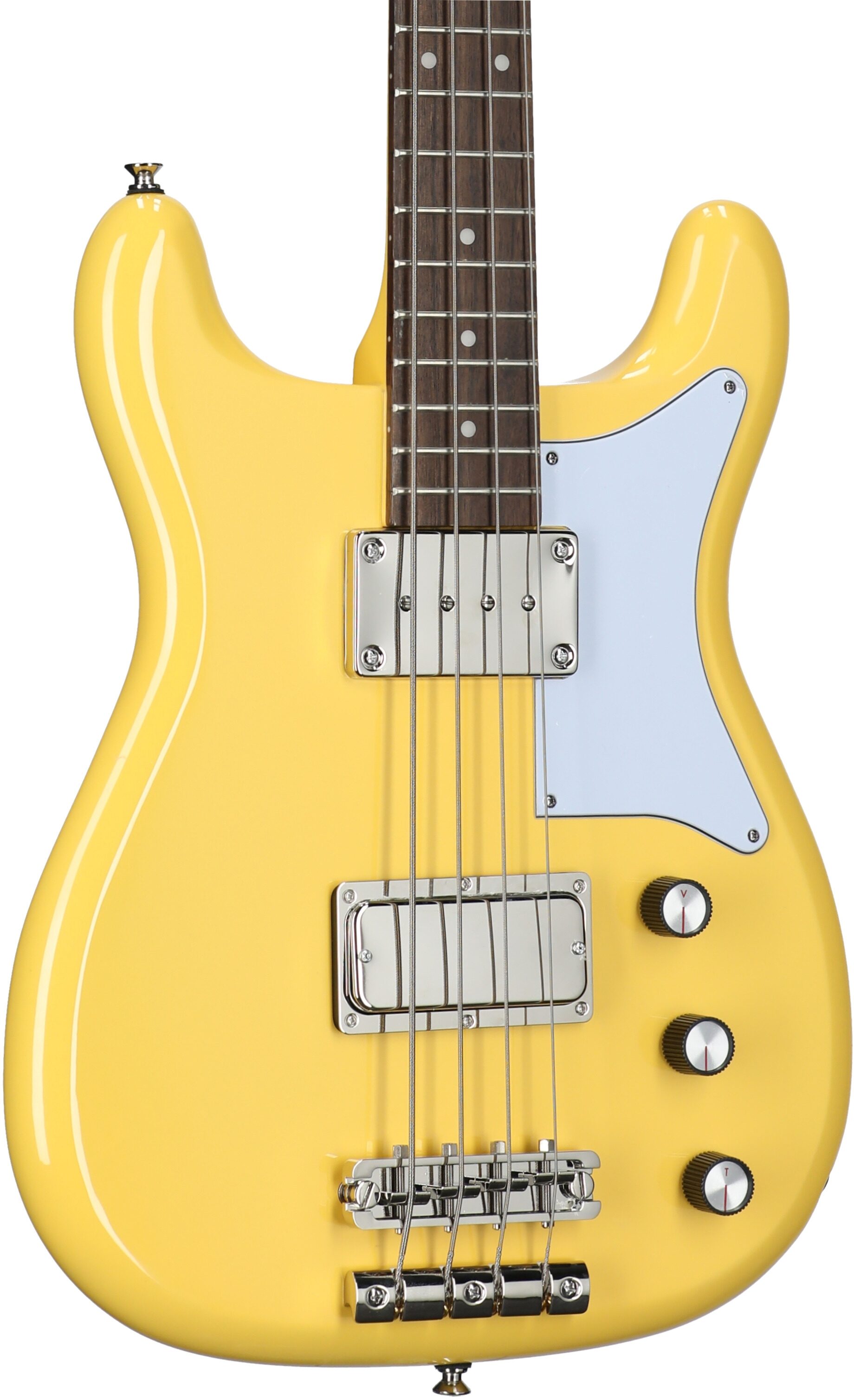 Epiphone Newport Bass Guitar, Sunset Yellow, Full Left Front